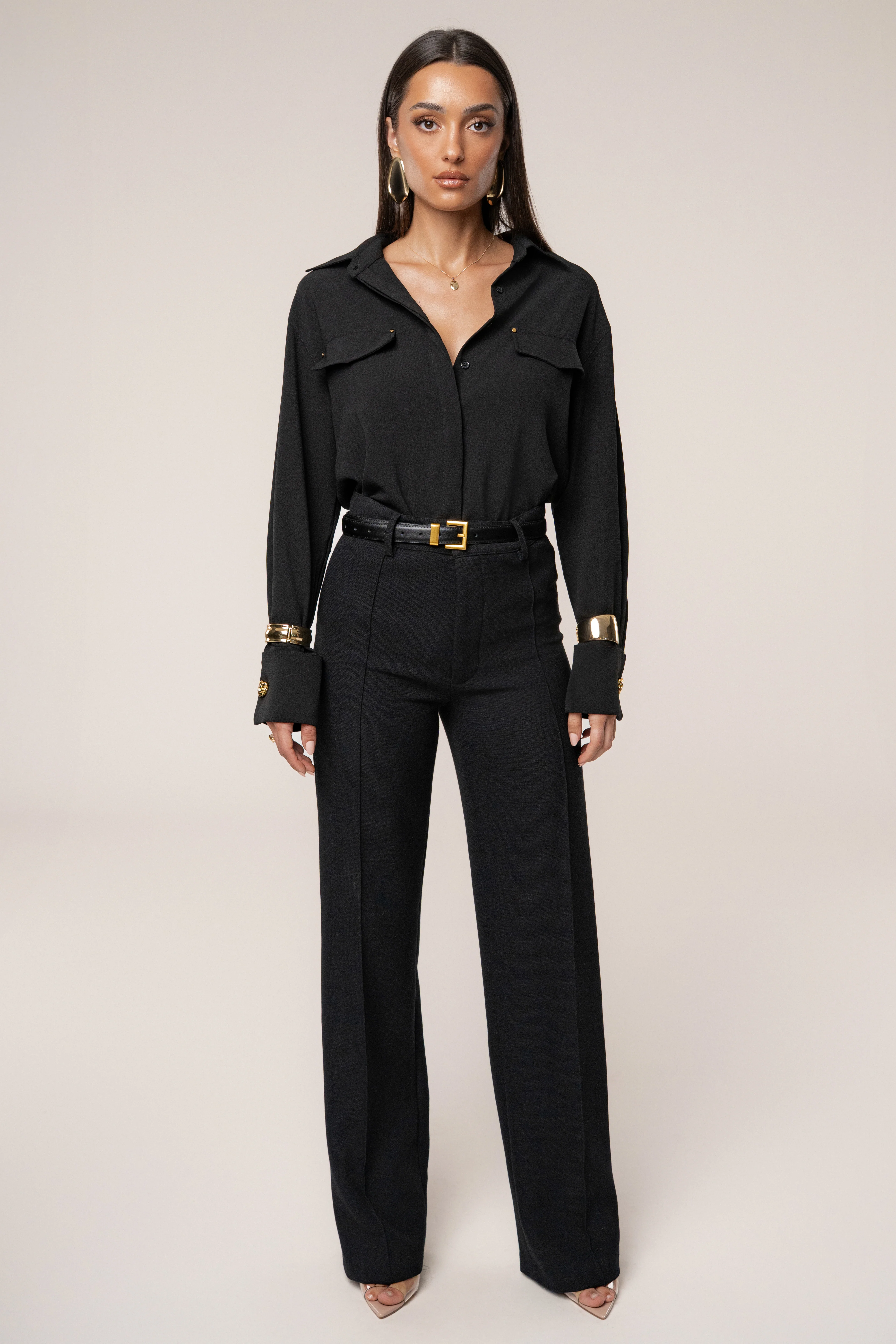 Black Stella Button Up Shirt - Image 3