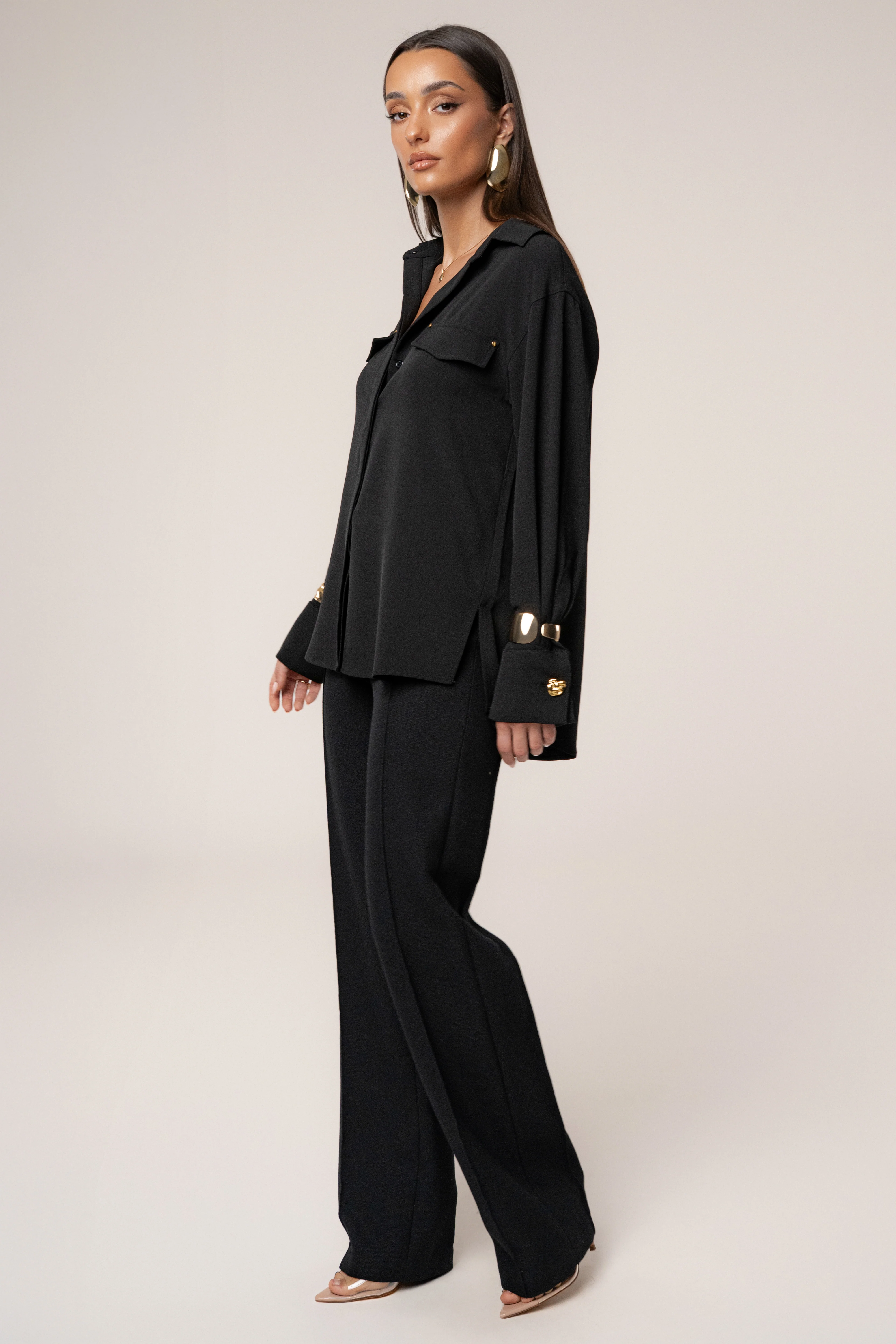 Black Stella Button Up Shirt - Image 4