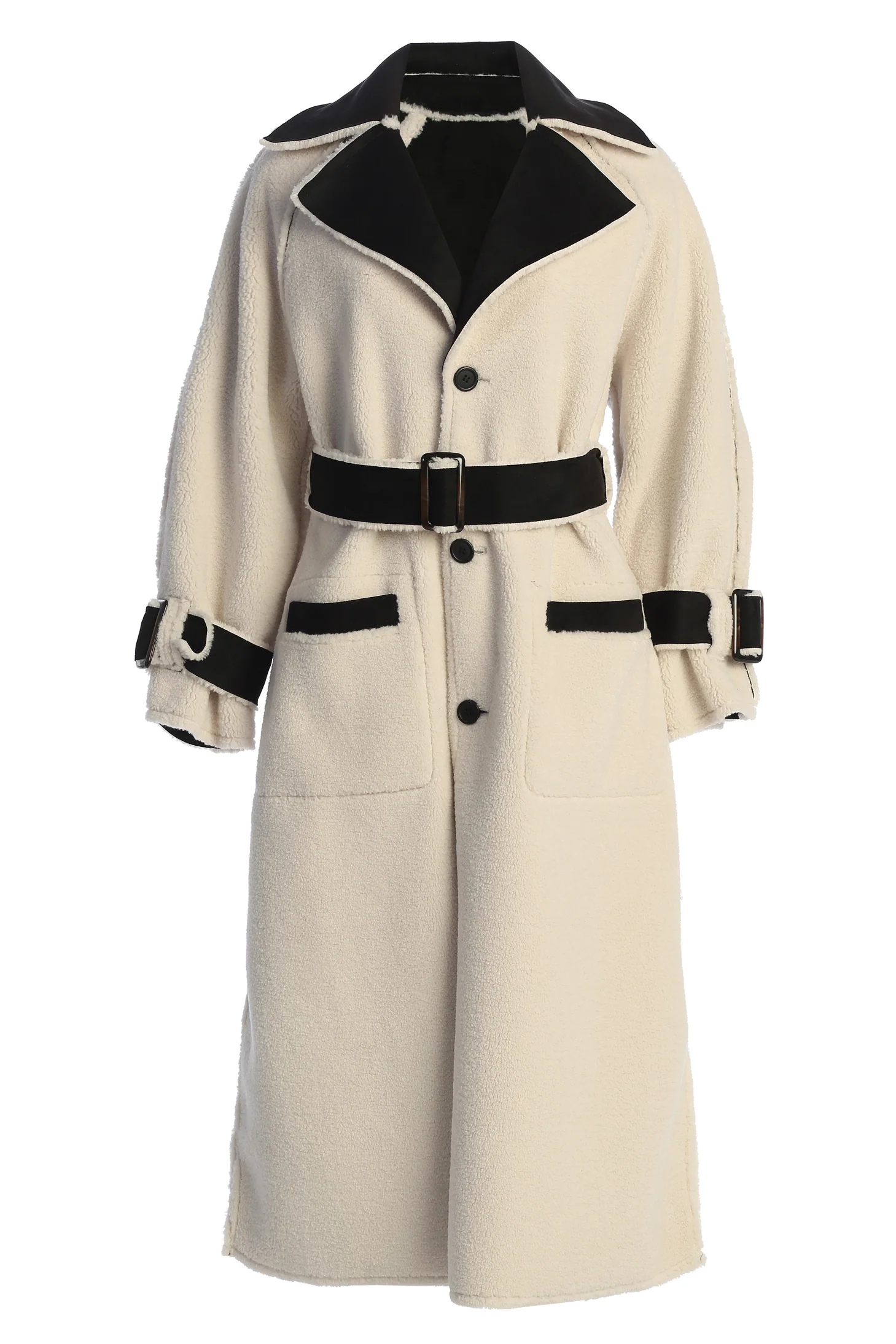 Black Suede And Sherpa Reversible Coat - Image 11