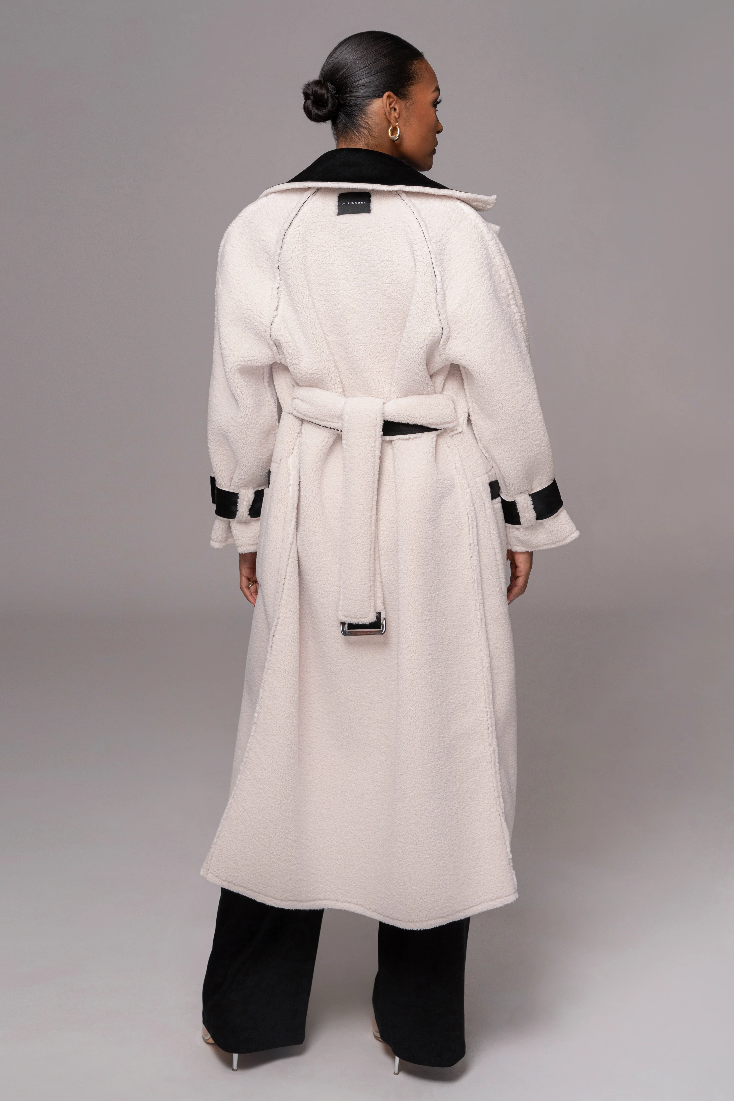 Black Suede And Sherpa Reversible Coat - Image 22