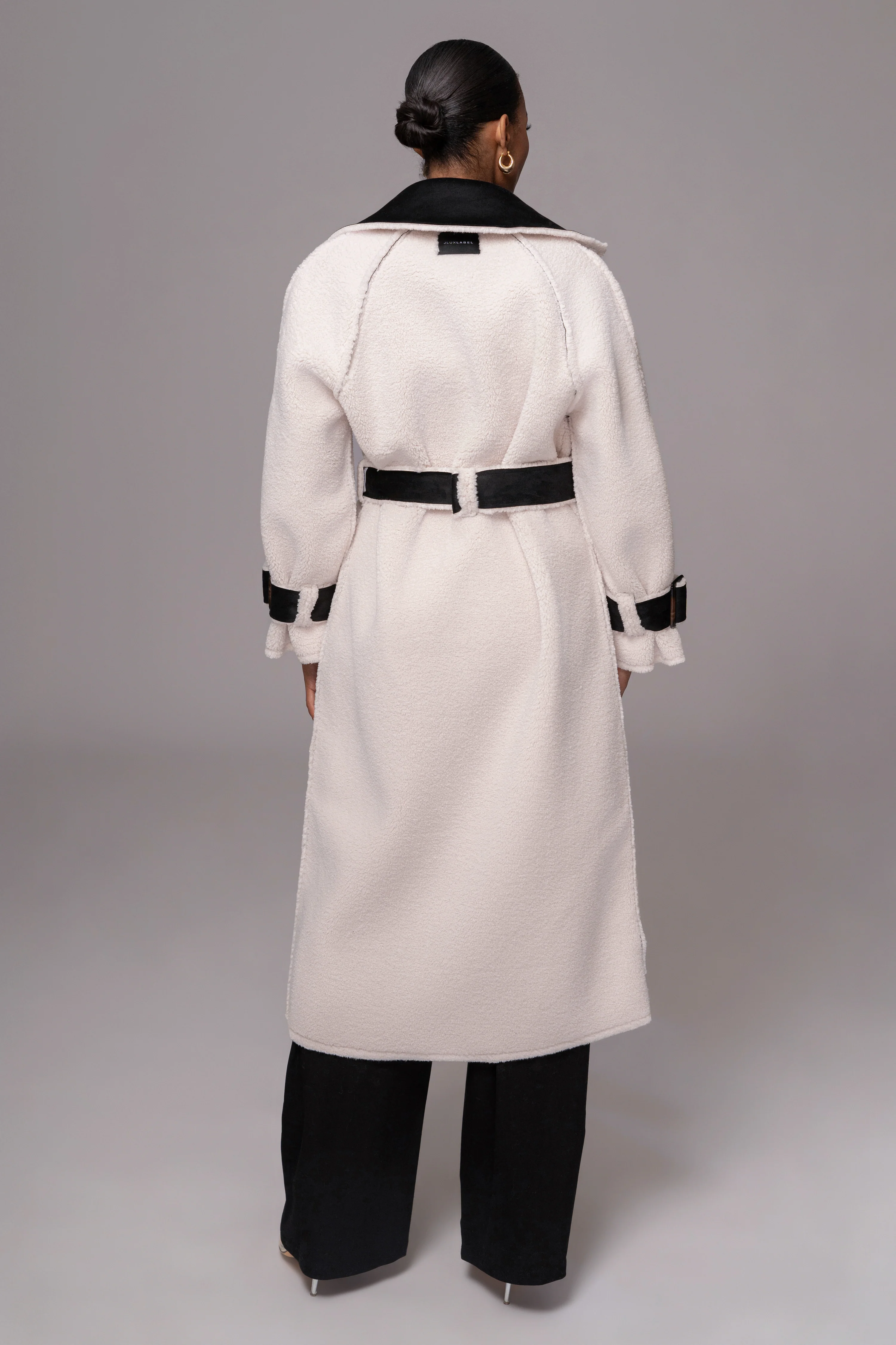 Black Suede And Sherpa Reversible Coat - Image 23