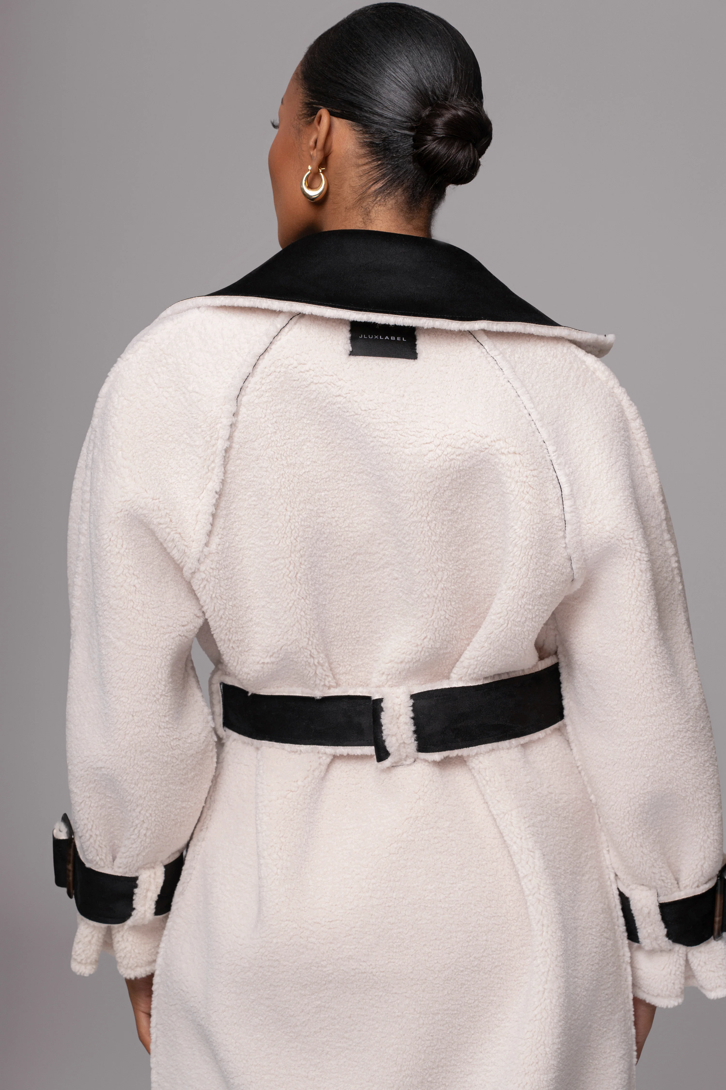 Black Suede And Sherpa Reversible Coat - Image 24