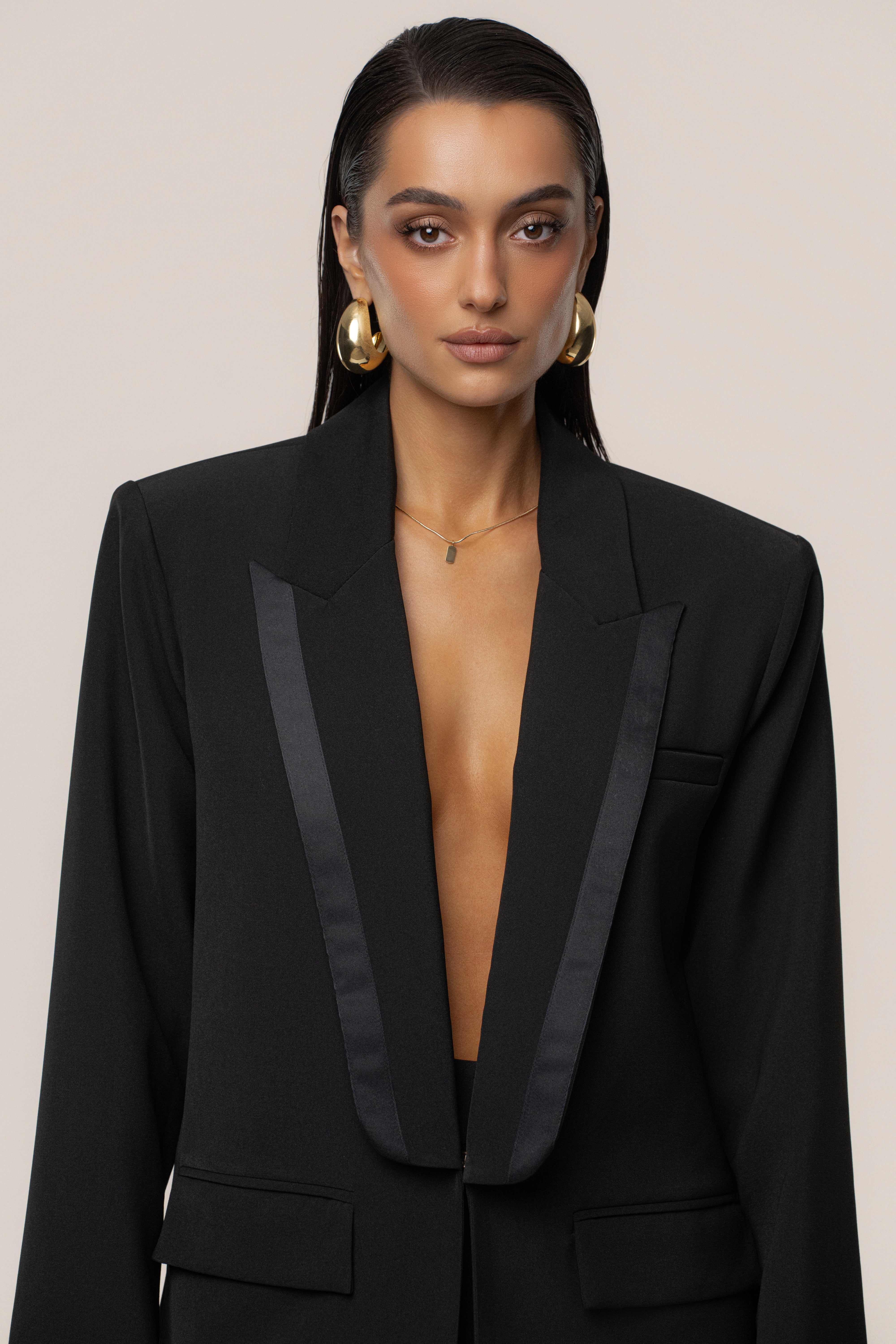 Black Suite Life Woven Blazer - Image 5