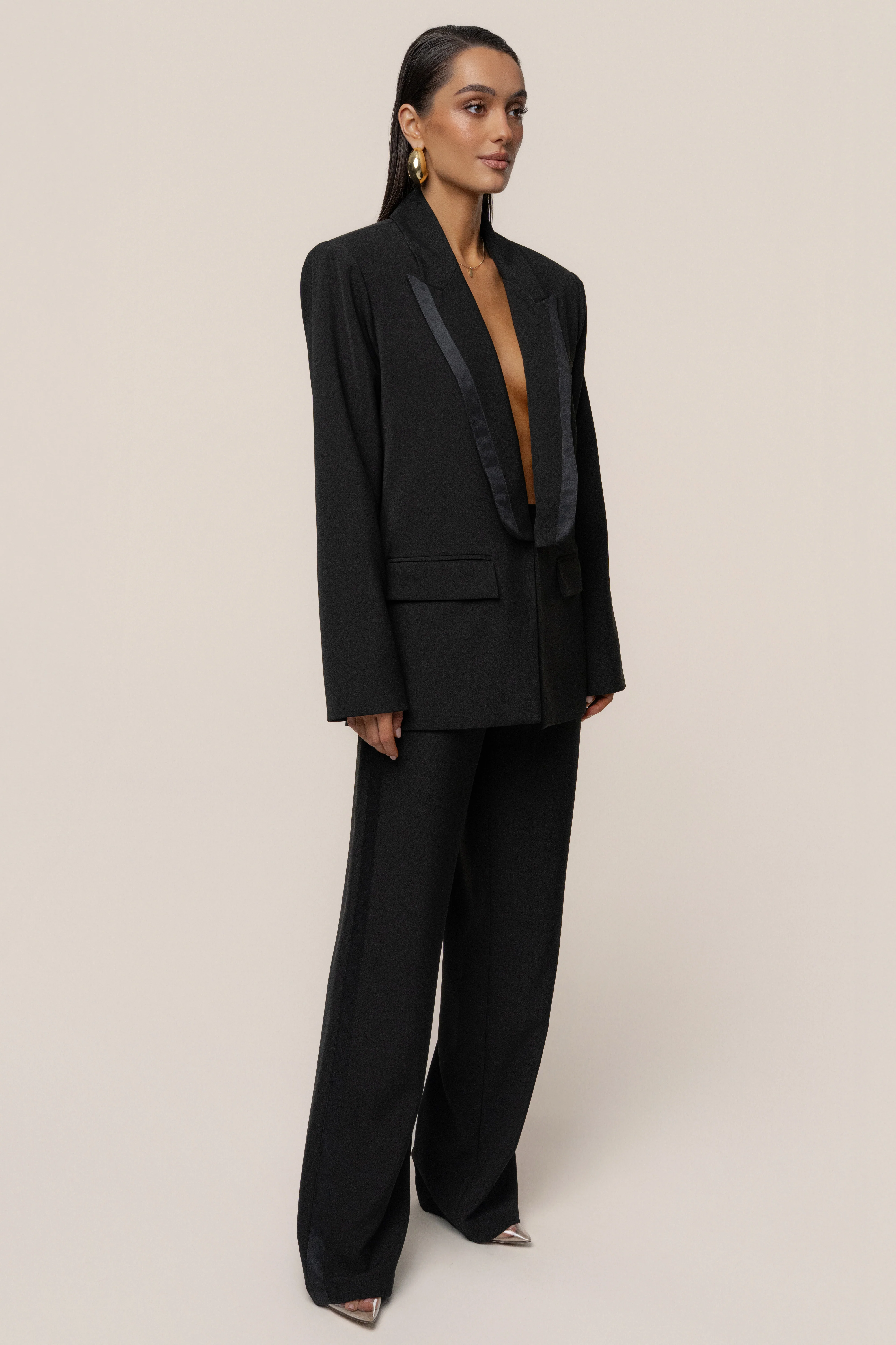 Black Suite Life Woven Blazer - Image 6