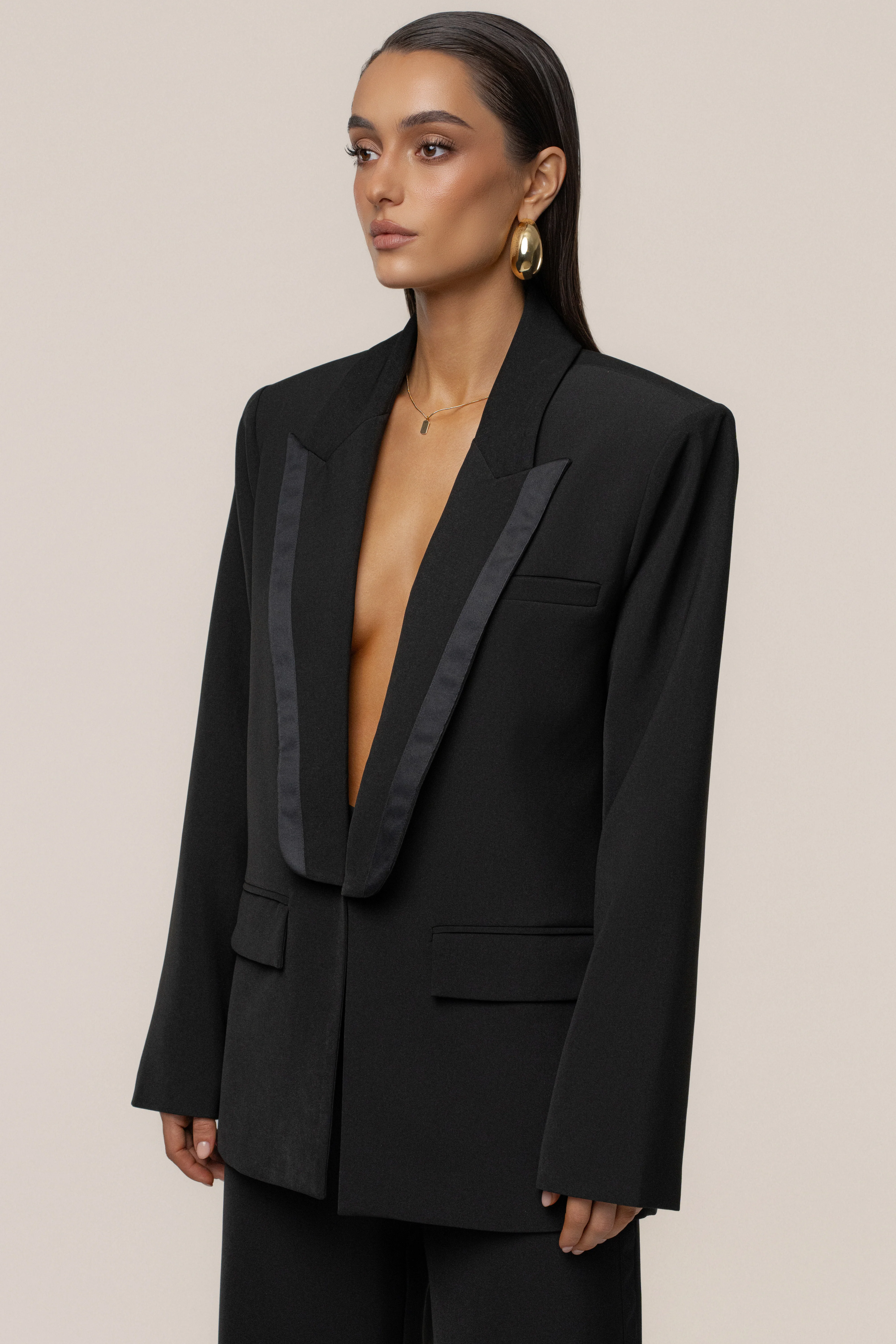 Black Suite Life Woven Blazer - Image 7