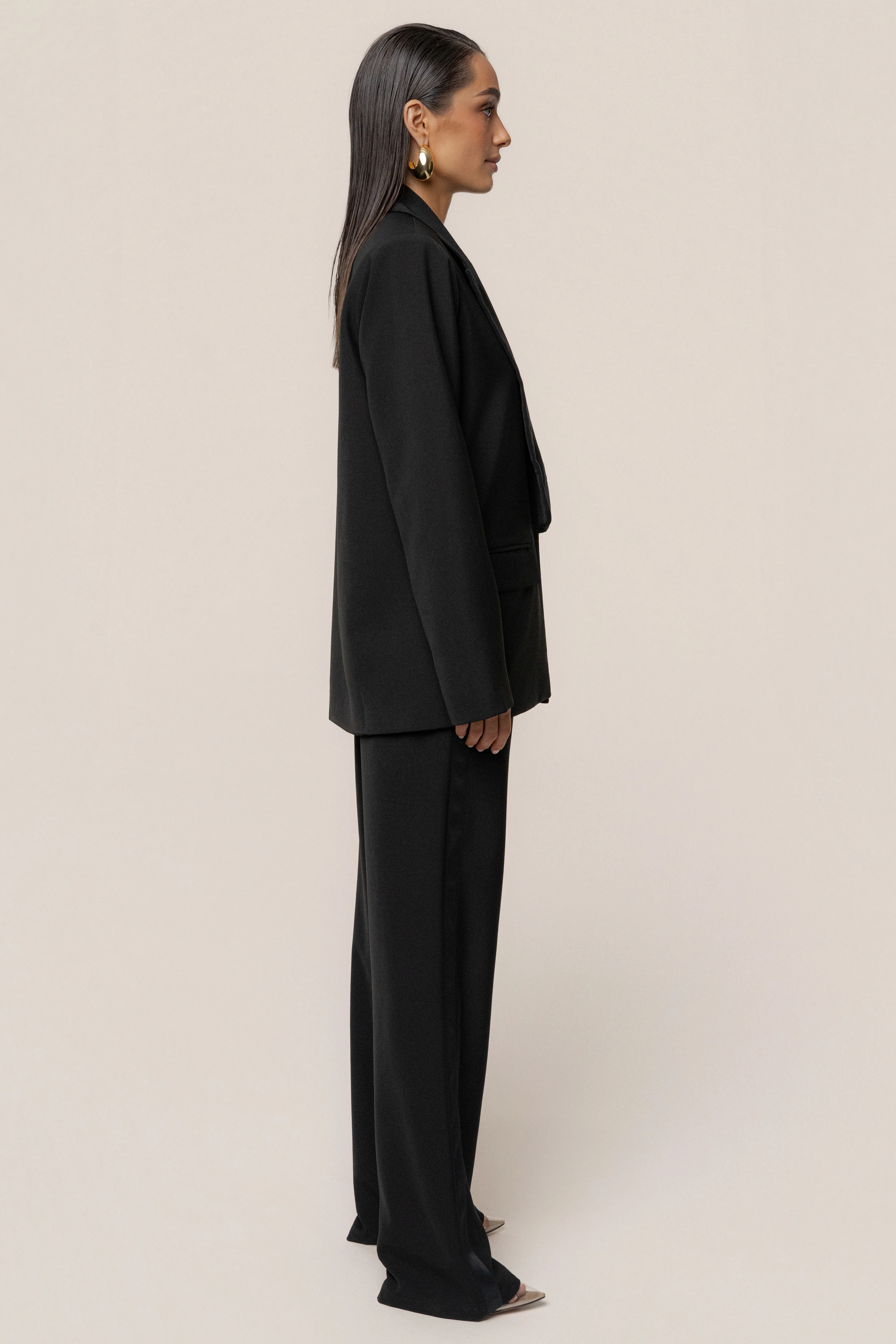 Black Suite Life Woven Blazer - Image 8
