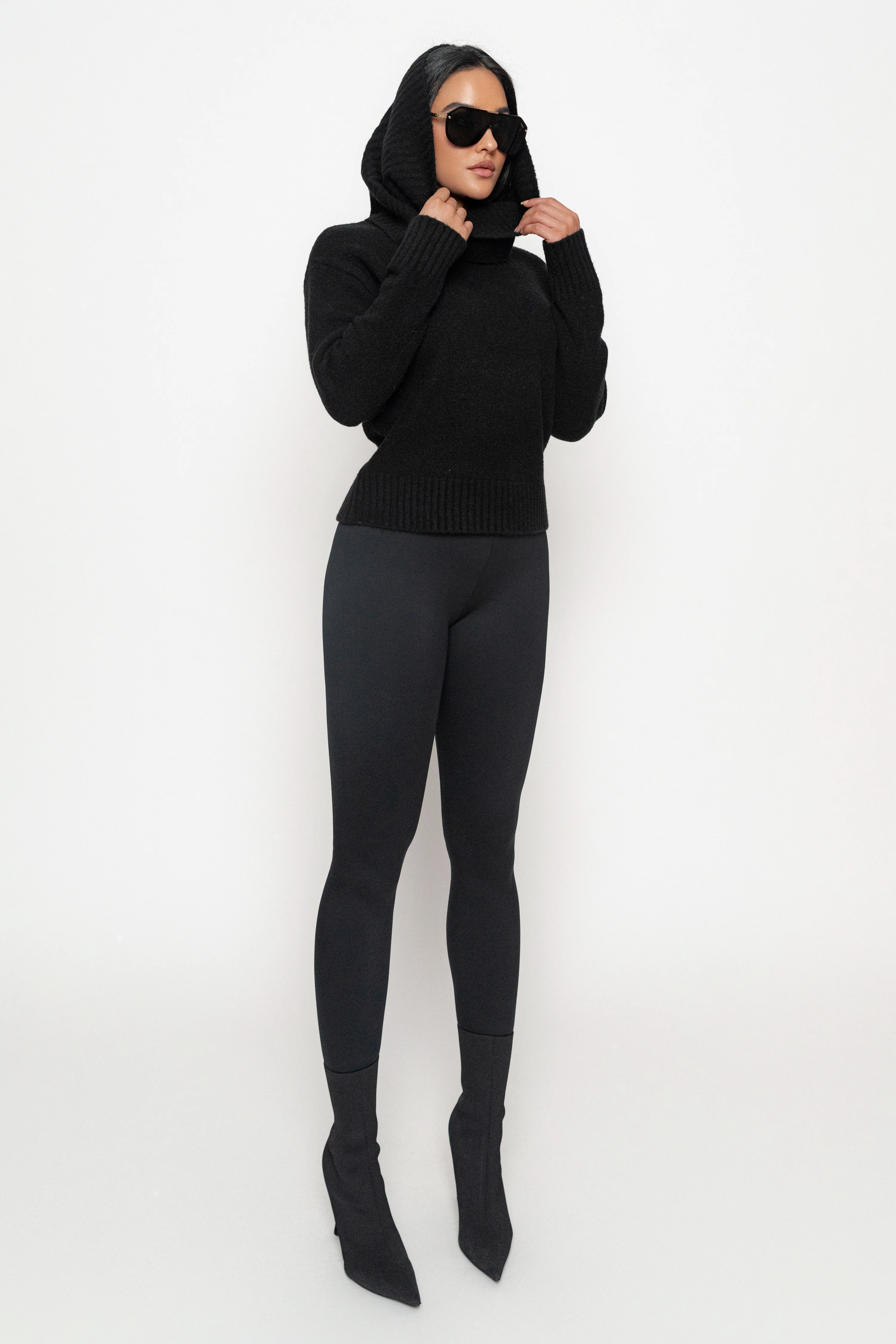 Black Sweater Scarf Top - Image 5