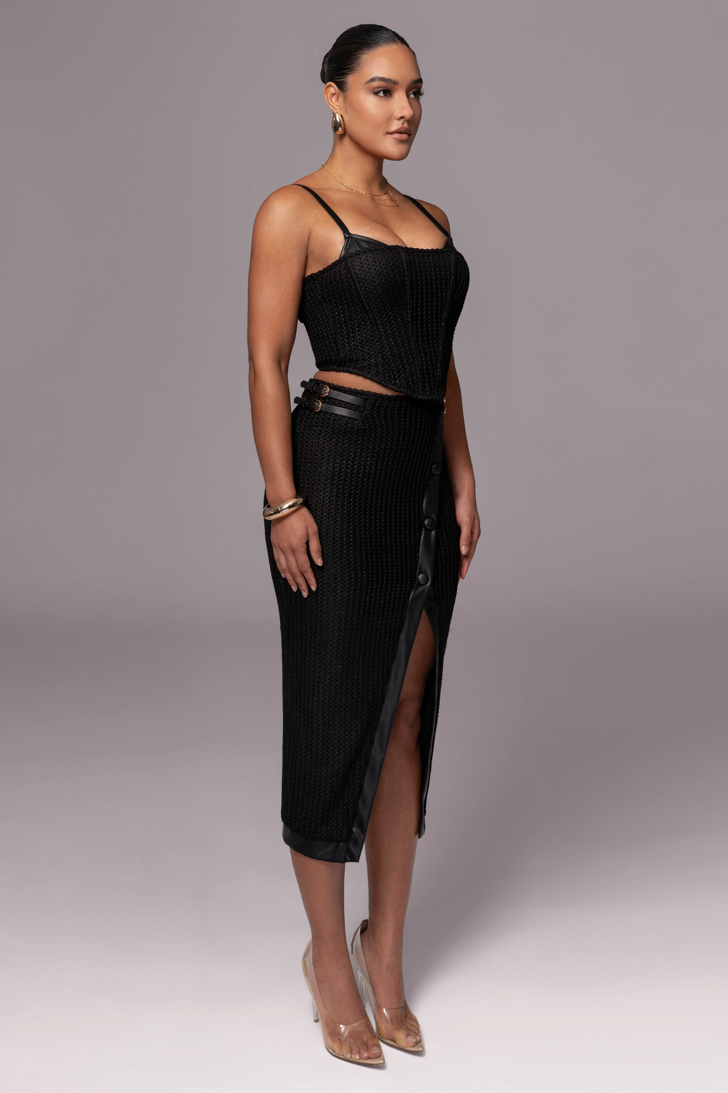 Black Textured Harley Corset Top - Image 6
