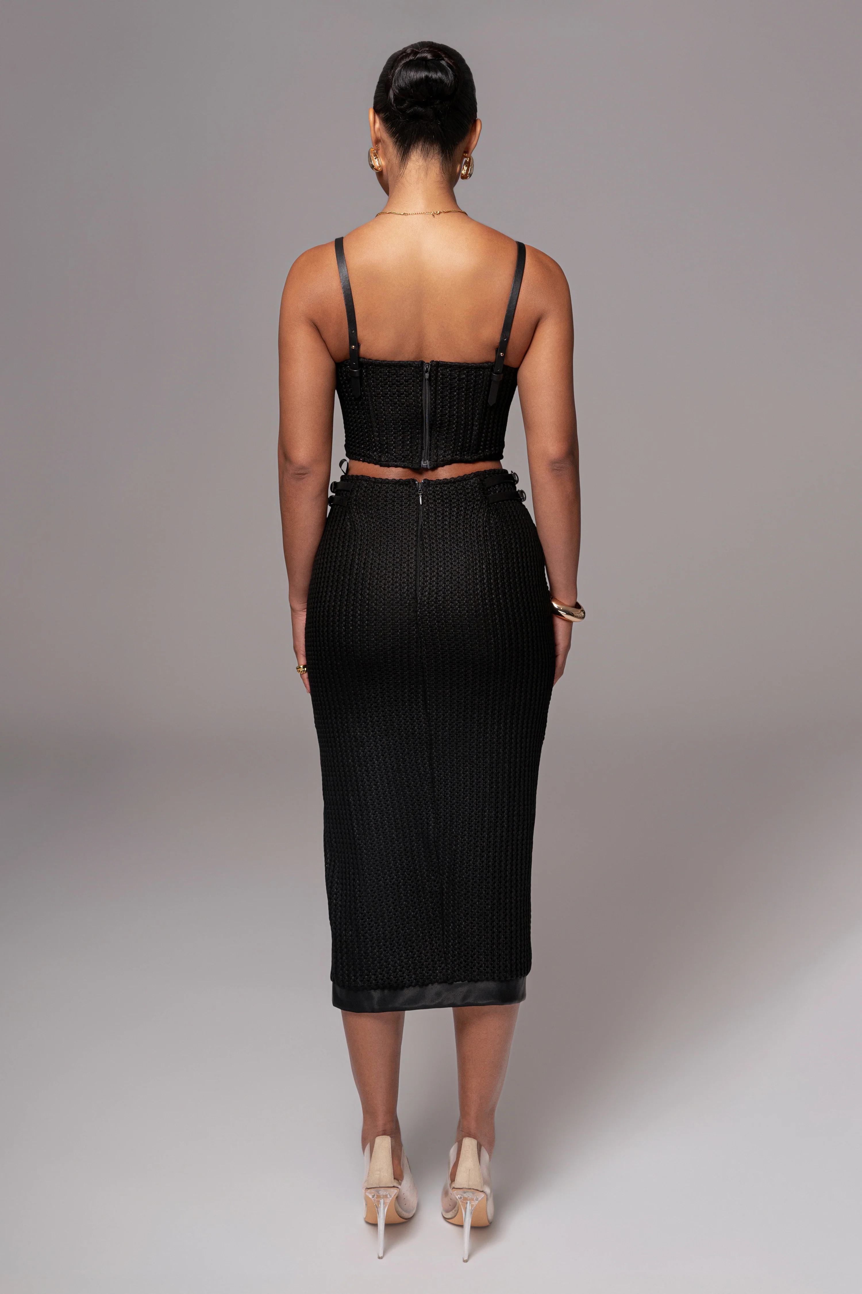 Black Textured Harley Corset Top - Image 8