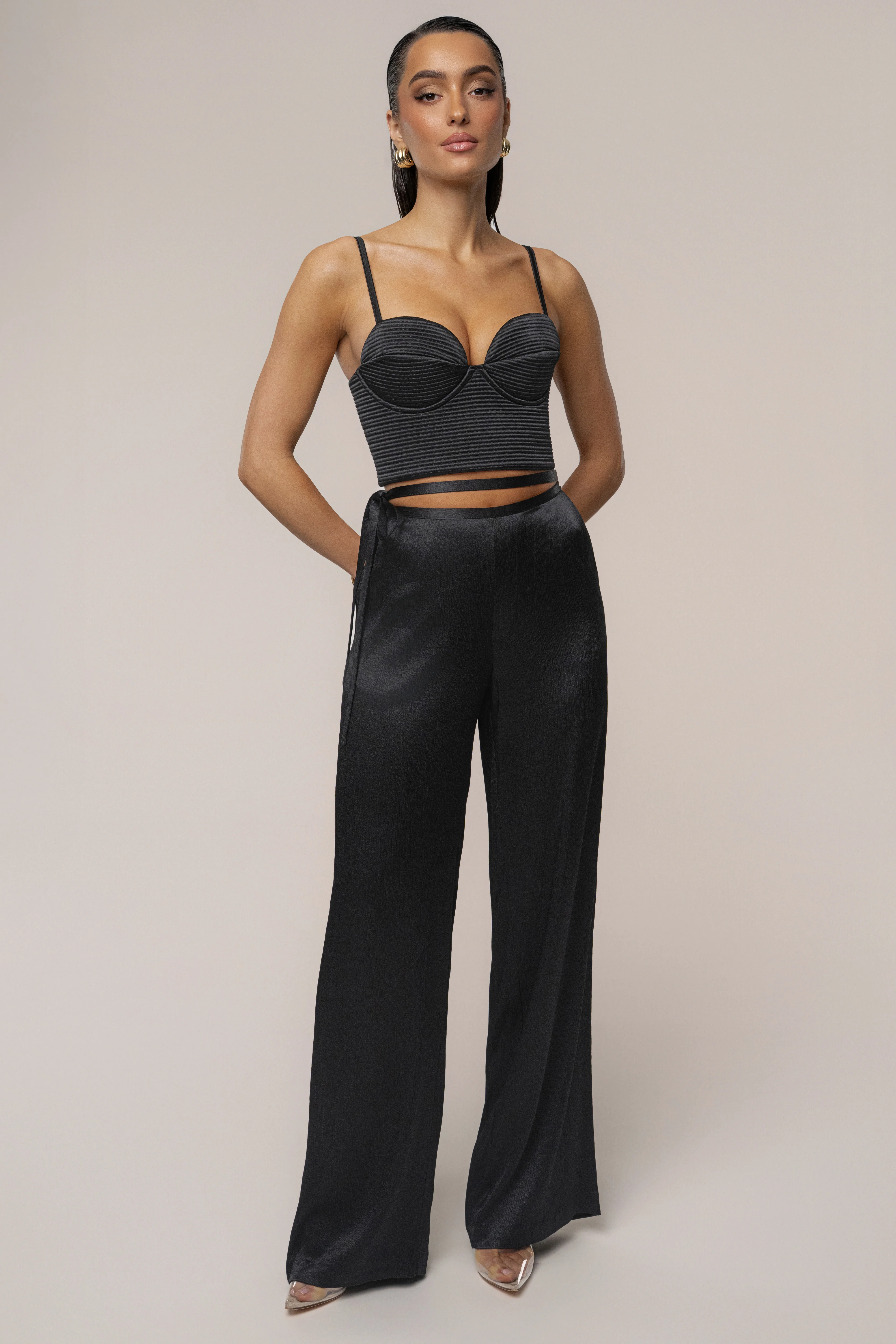 Black Thalia Textured Bustier - Image 2