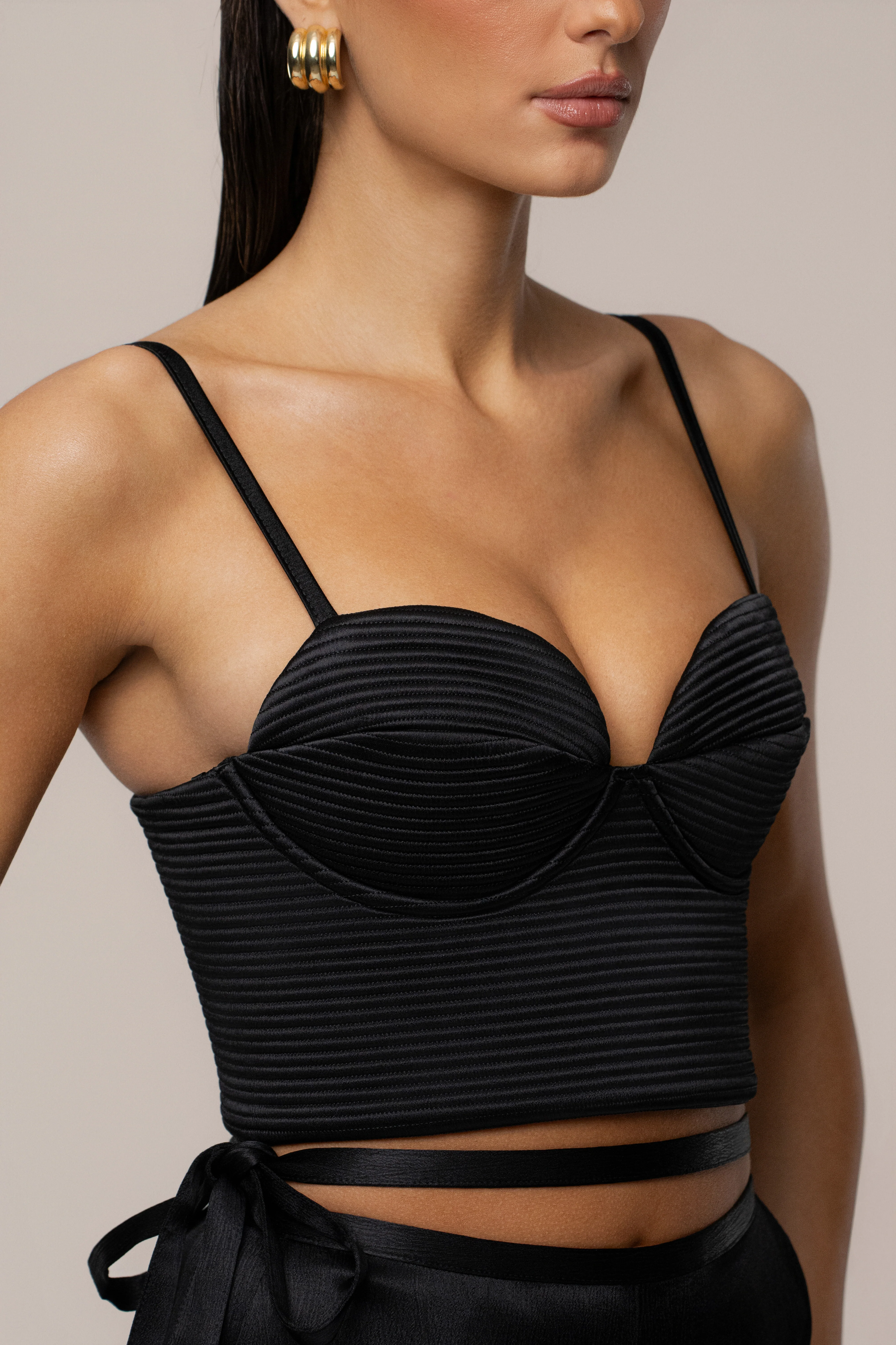 Black Thalia Textured Bustier - Image 6