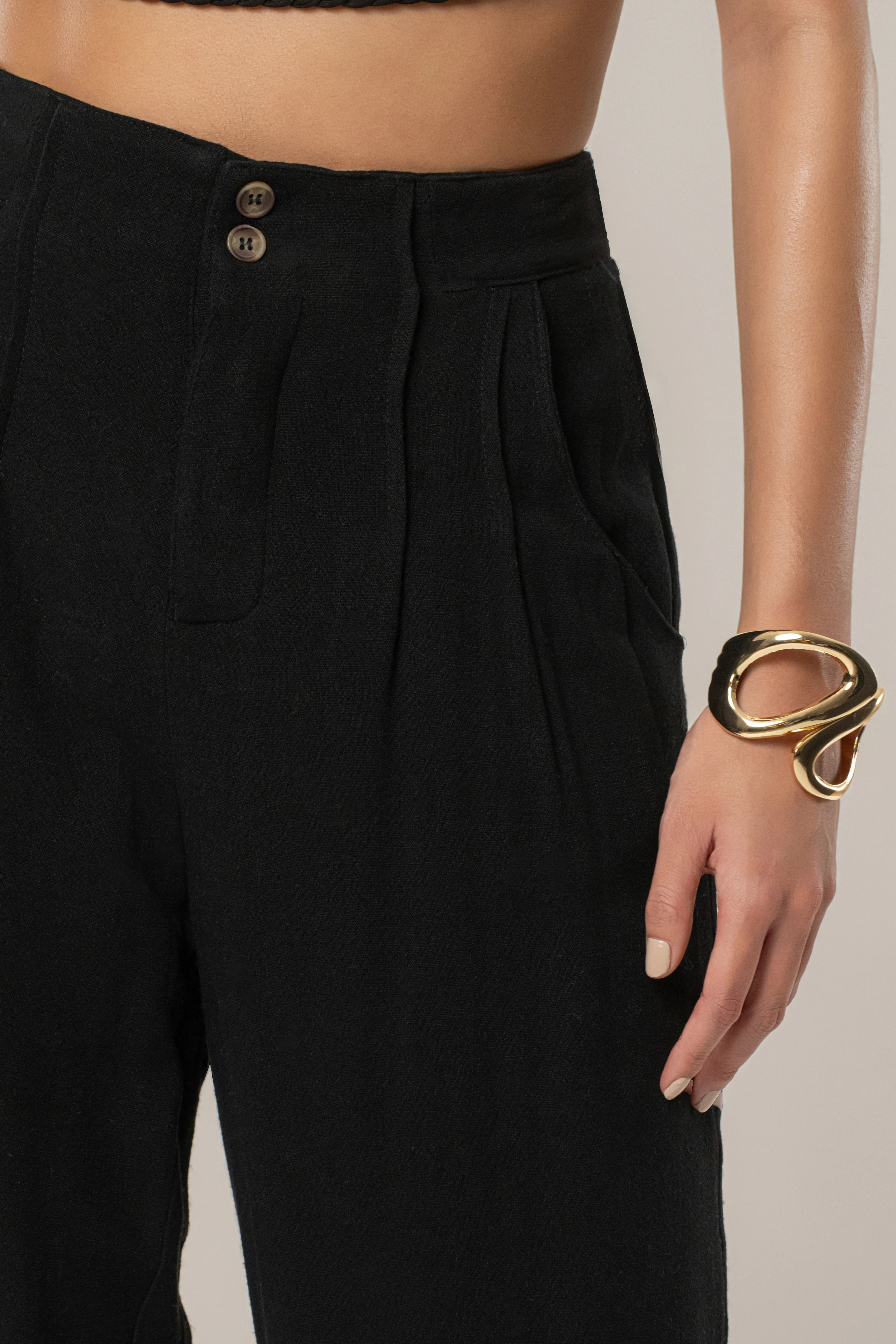 Black Thea Linen Pants - Image 6