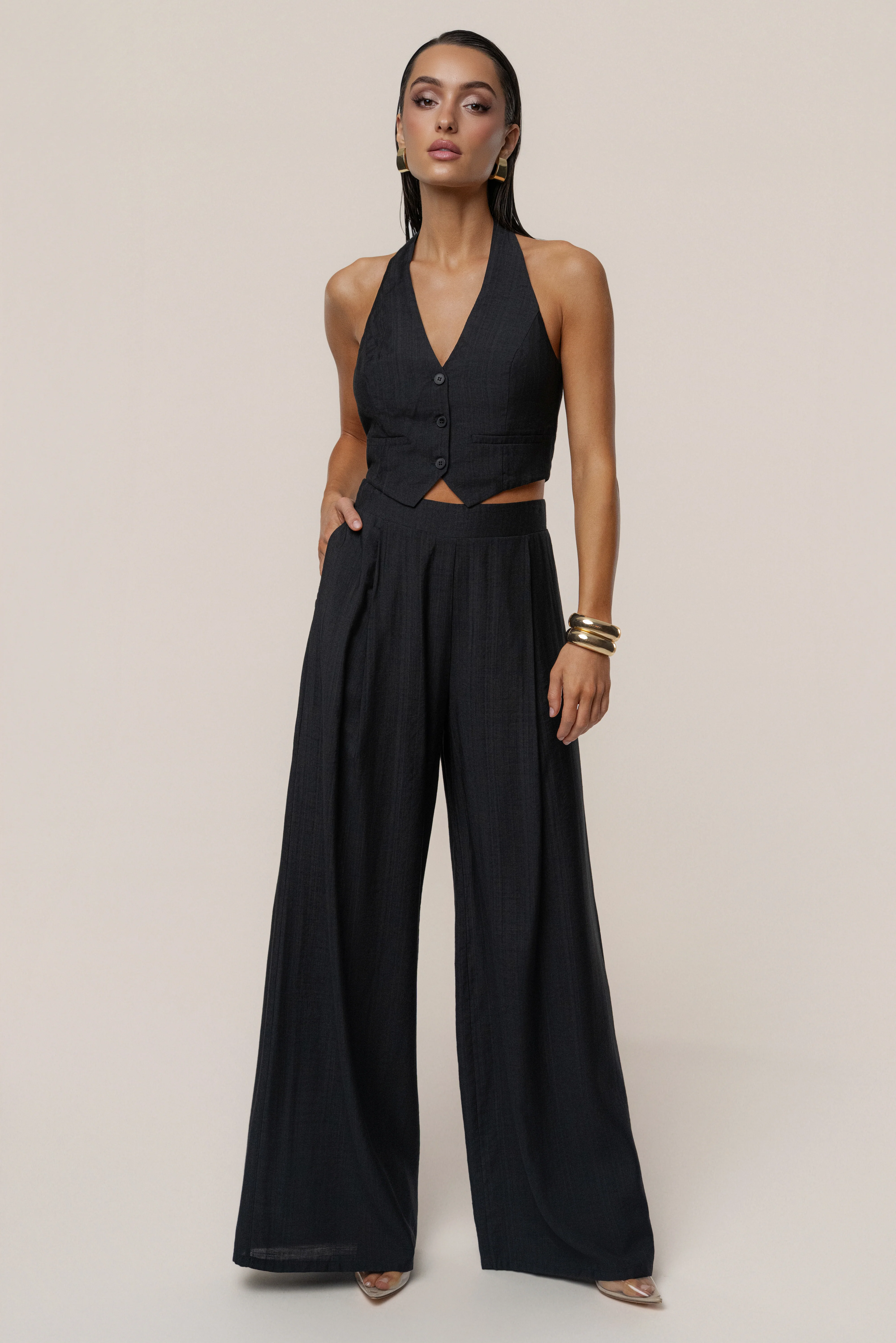 Black Tropical Daze Pant Set - Image 3