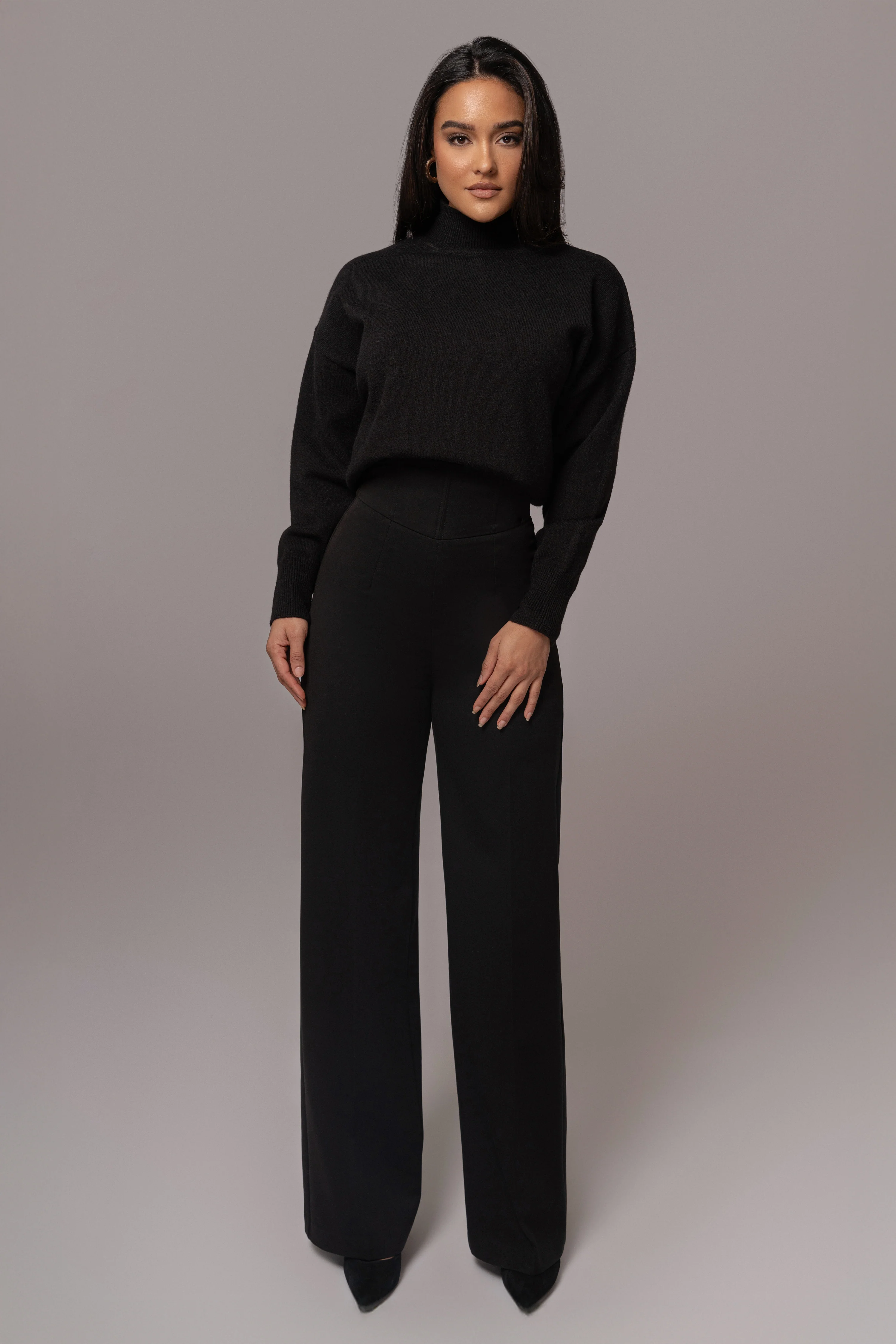 Black Turtleneck Sweater Top - Image 4