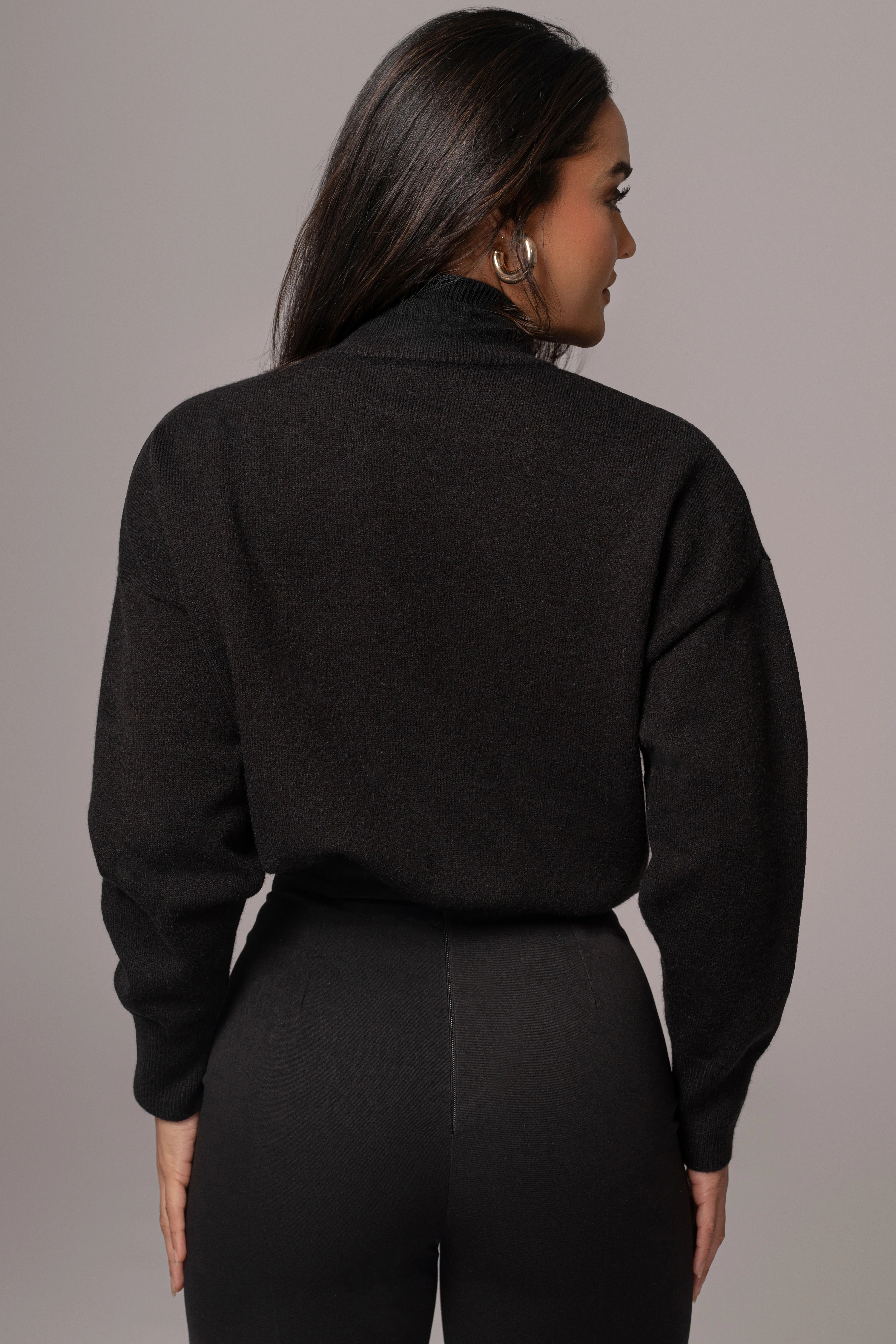 Black Turtleneck Sweater Top - Image 9