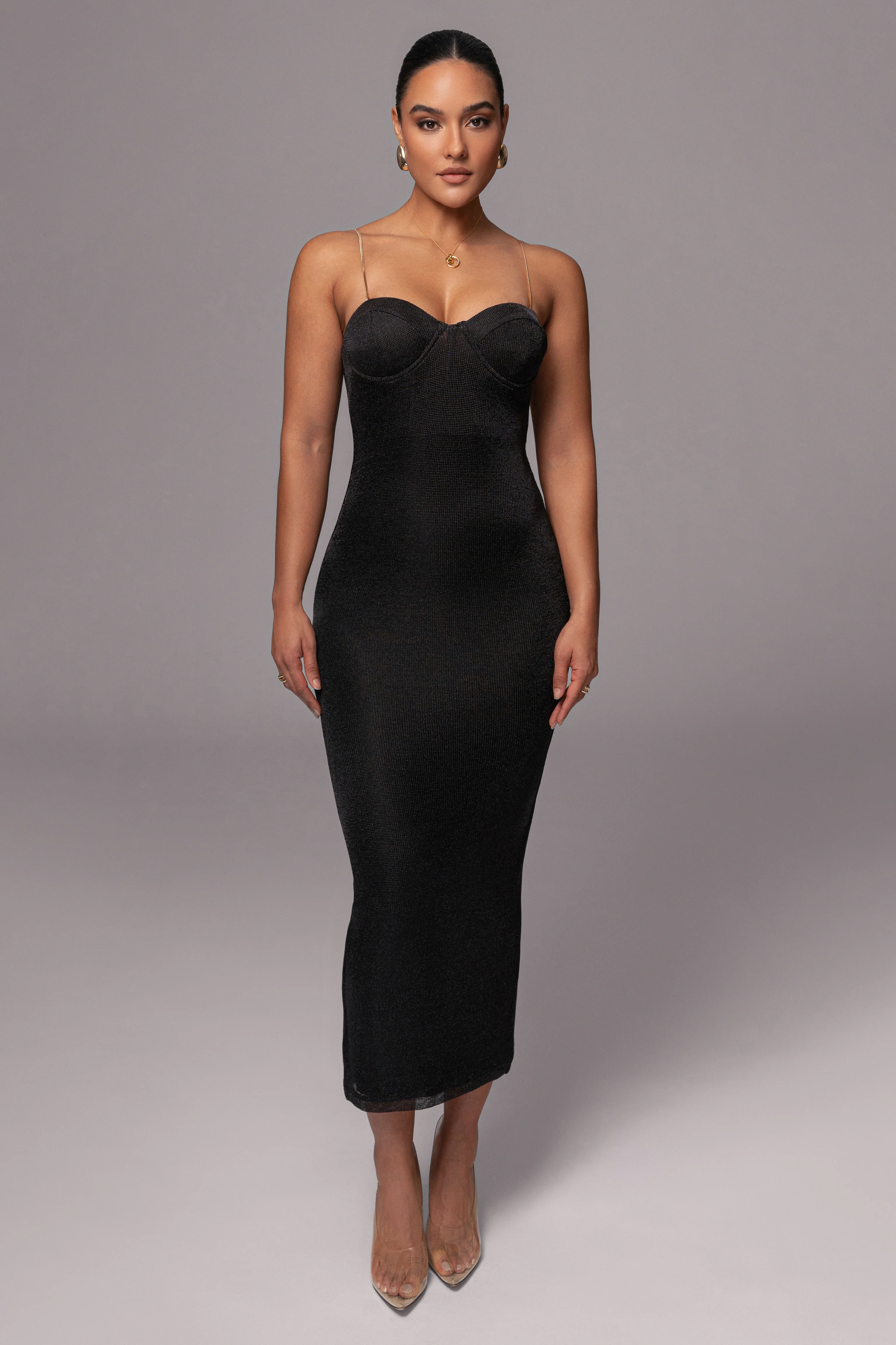 Black Twilight Elegance Maxi Dress - Image 3
