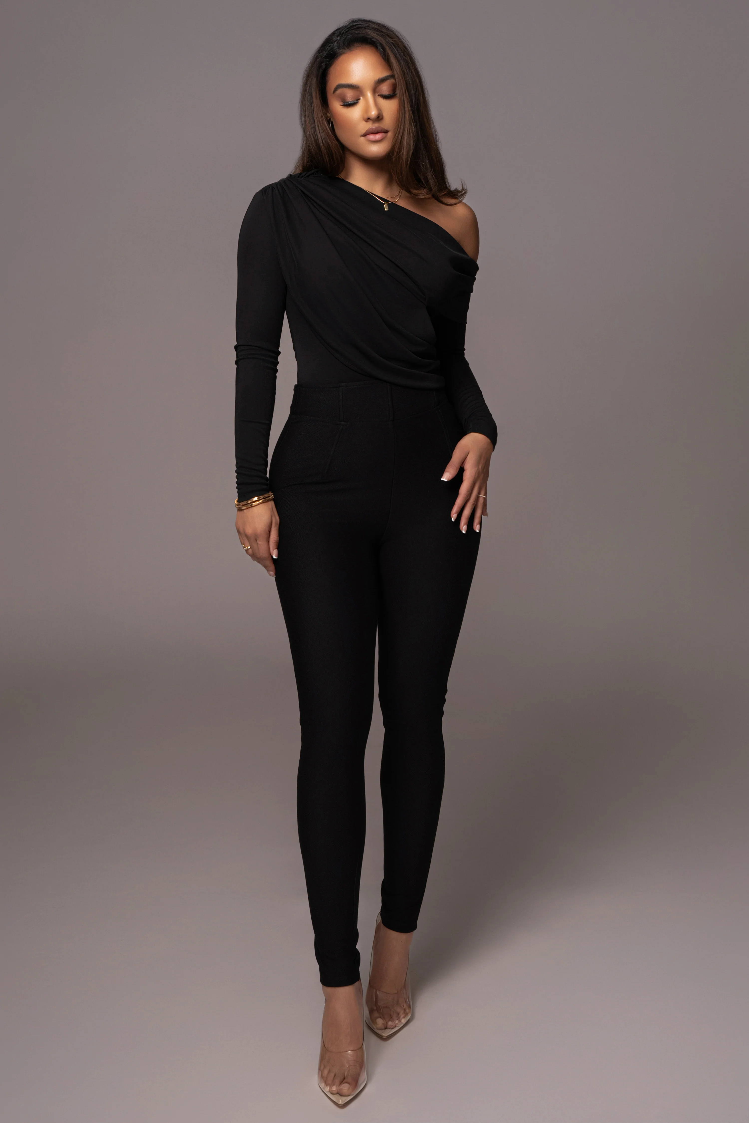 Black Ultra High Neck Bodysuit - Image 4