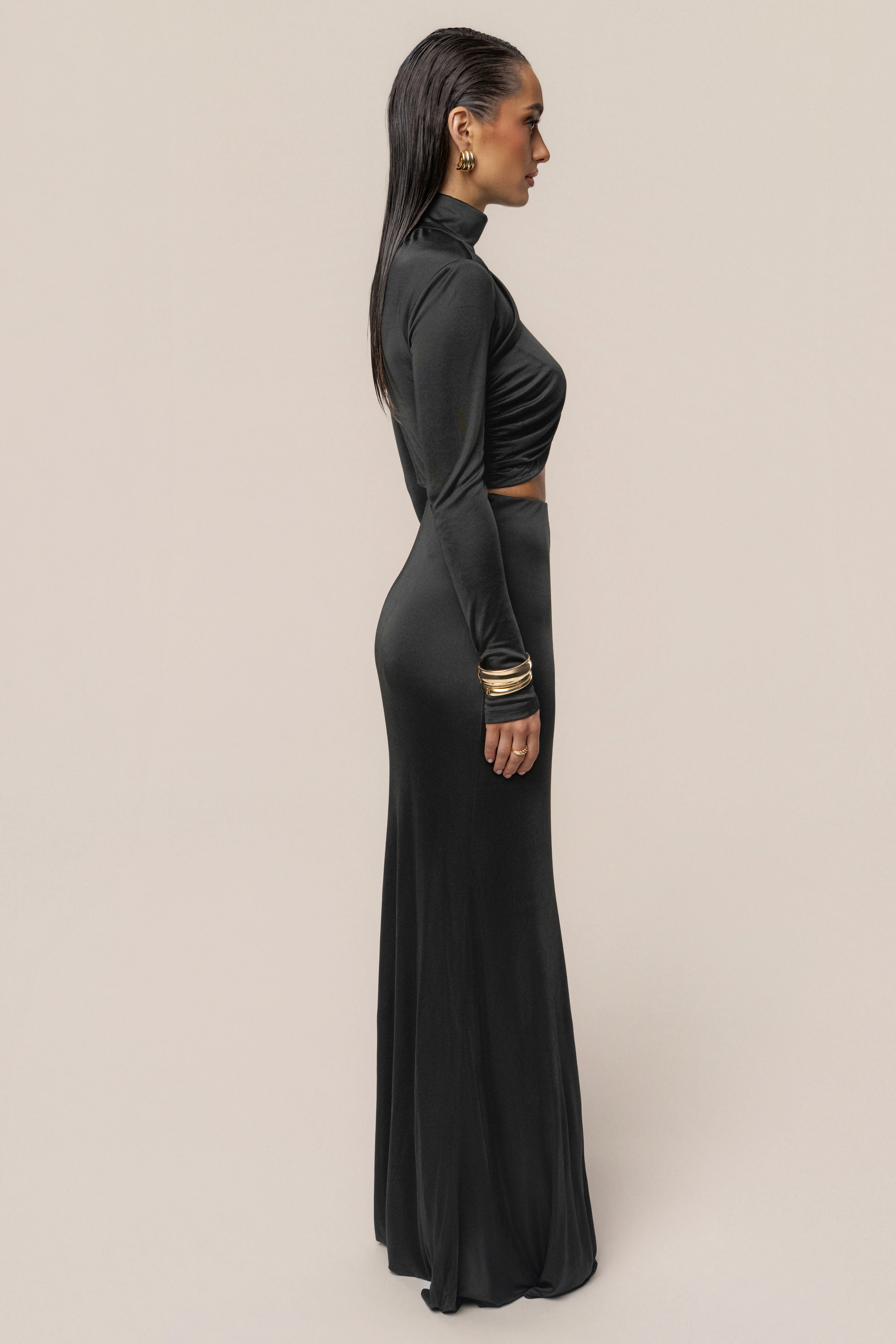 Black Ultra High Waist Maxi Skirt - Image 5