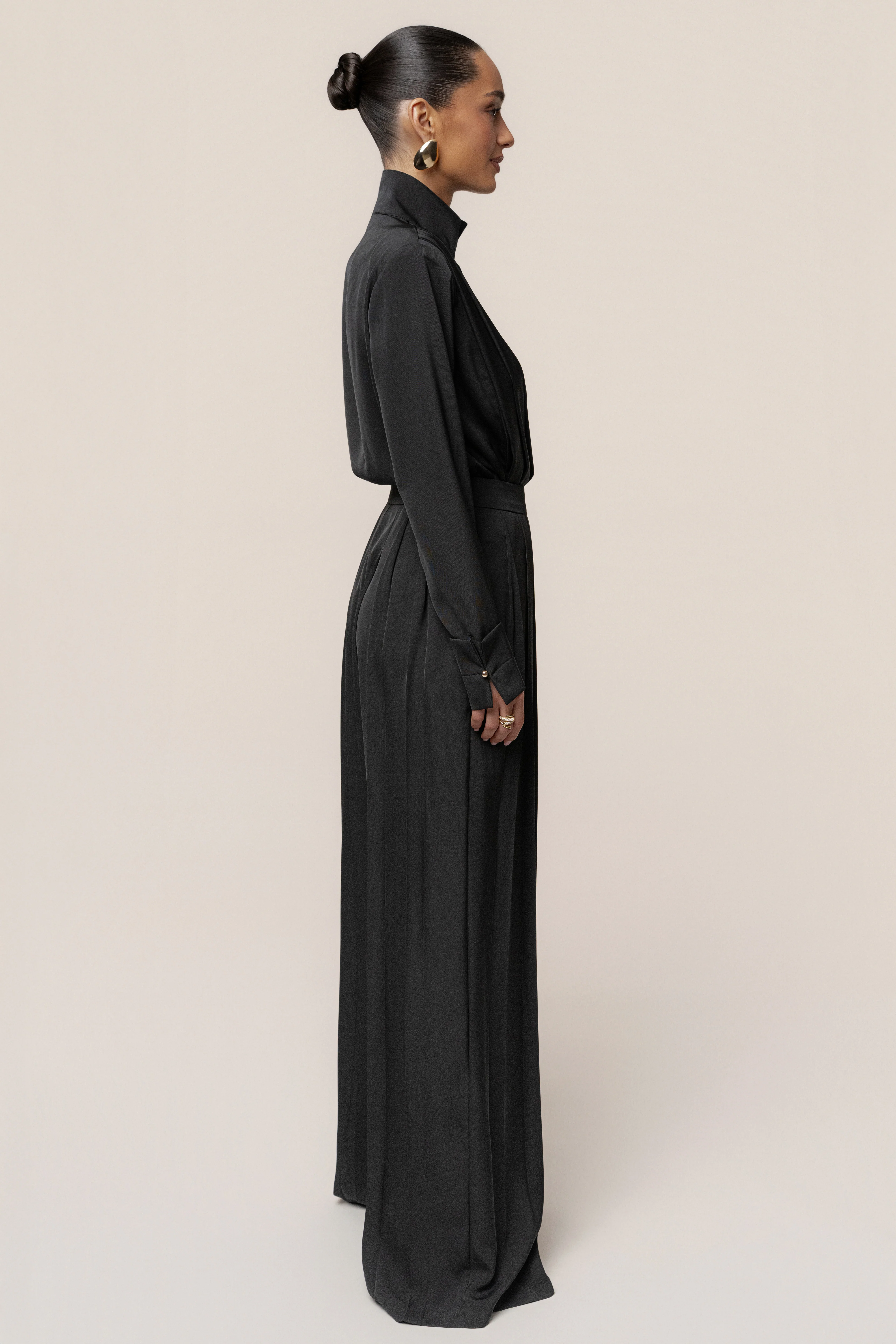 Black Visionary Pleated Bodysuit - Image 11