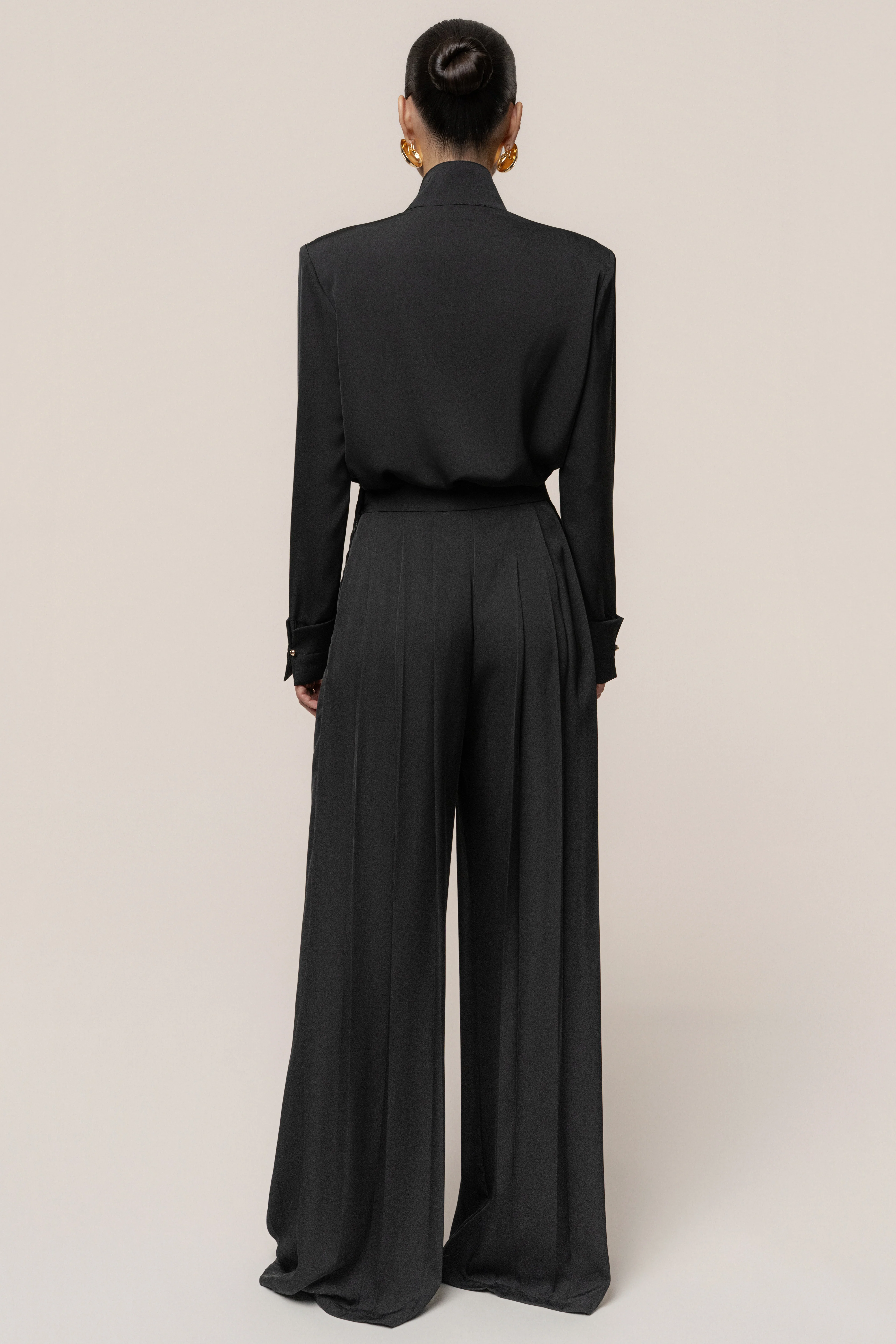Black Visionary Pleated Bodysuit - Image 12