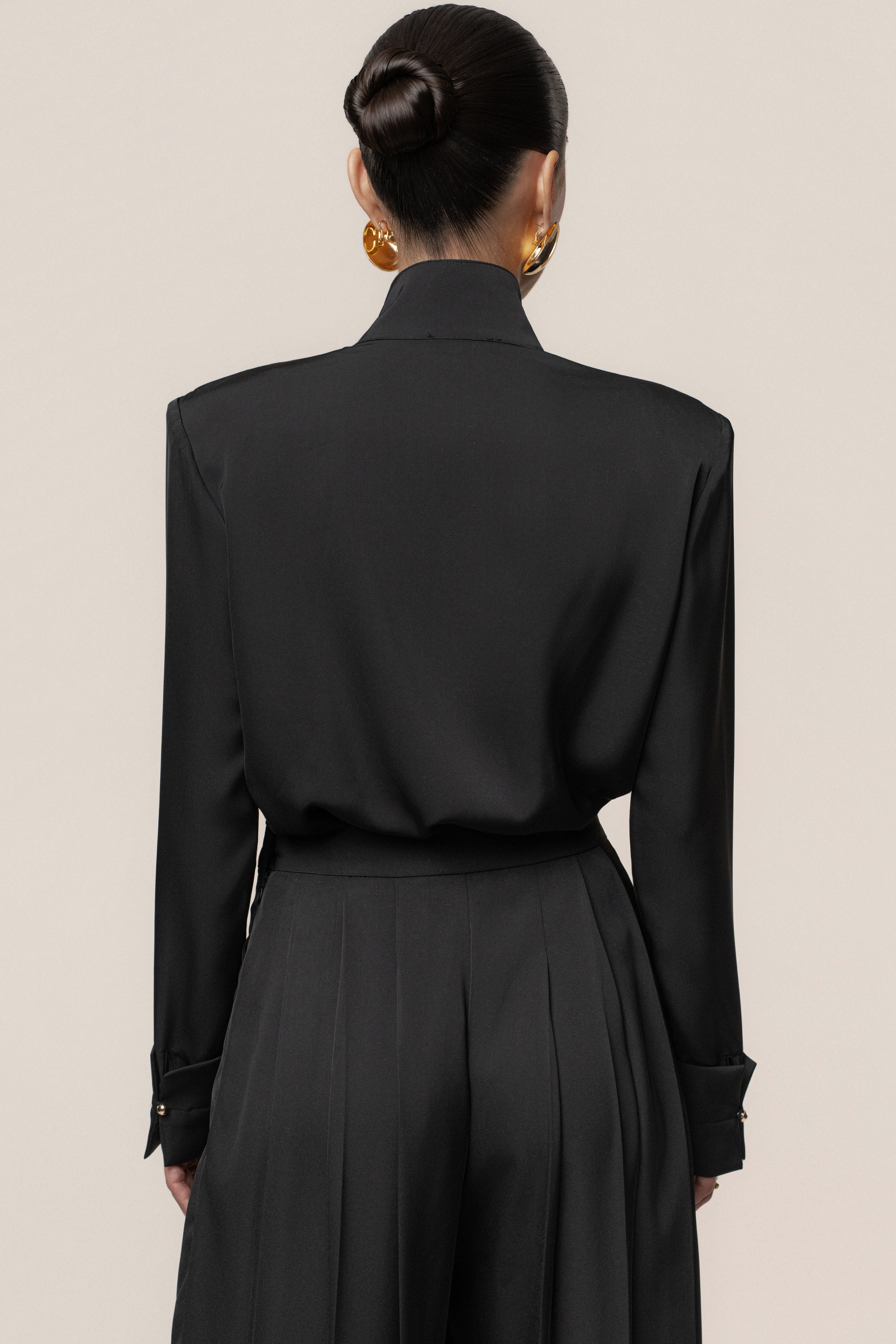 Black Visionary Pleated Bodysuit - Image 14