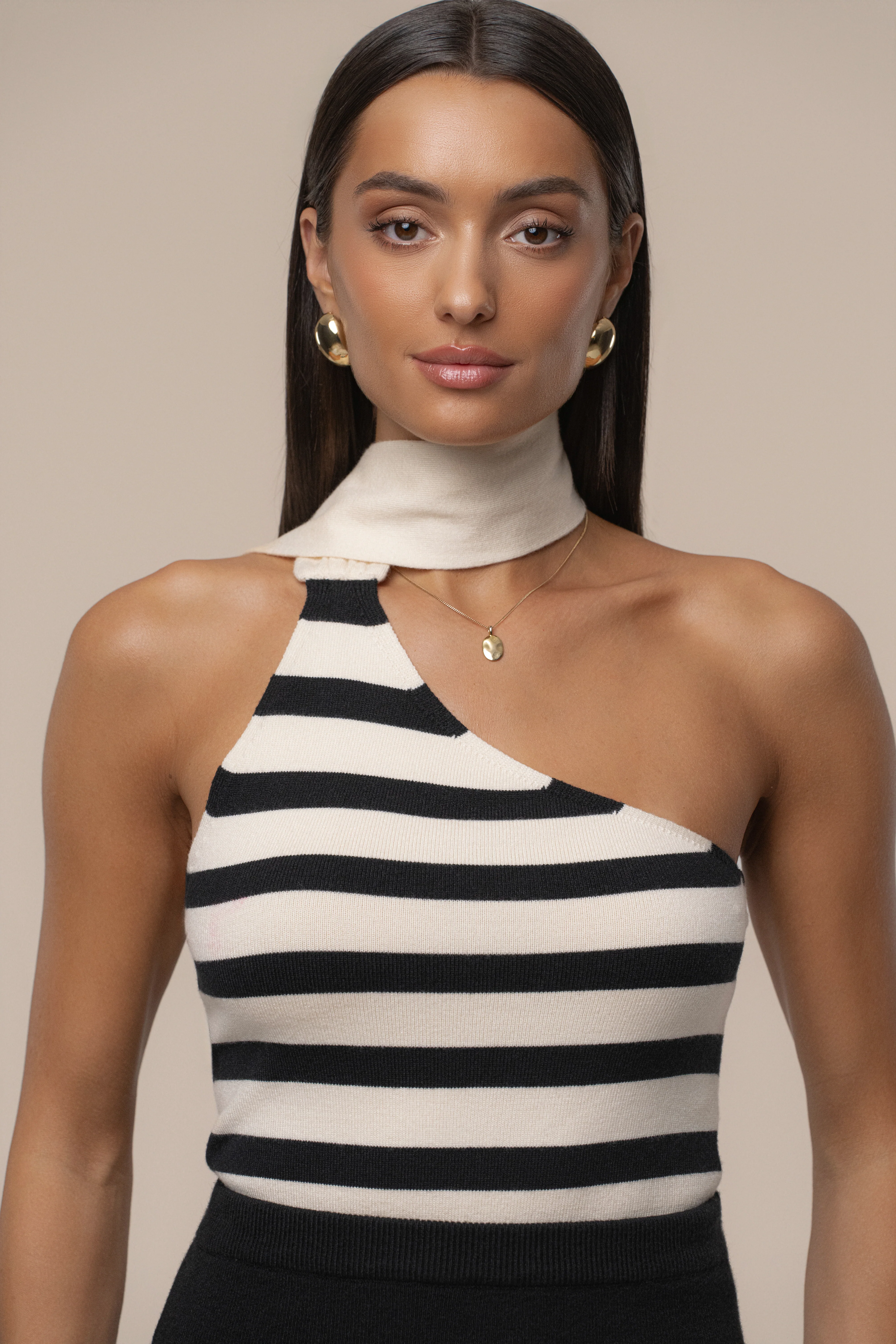 Black/White Amelie Striped Top - Image 7