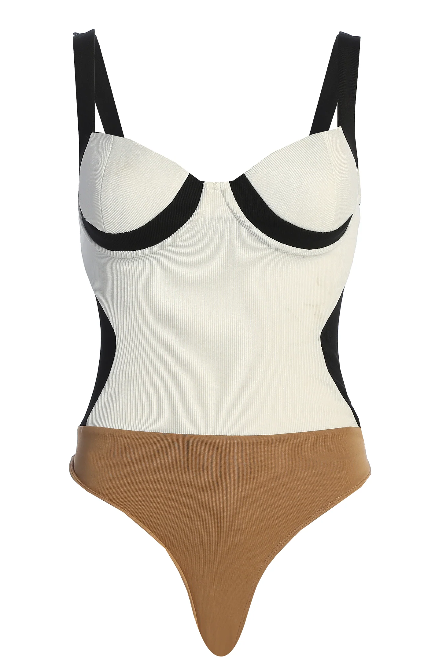 Black/White Throwback Colorblock Bodysuit - Image 8