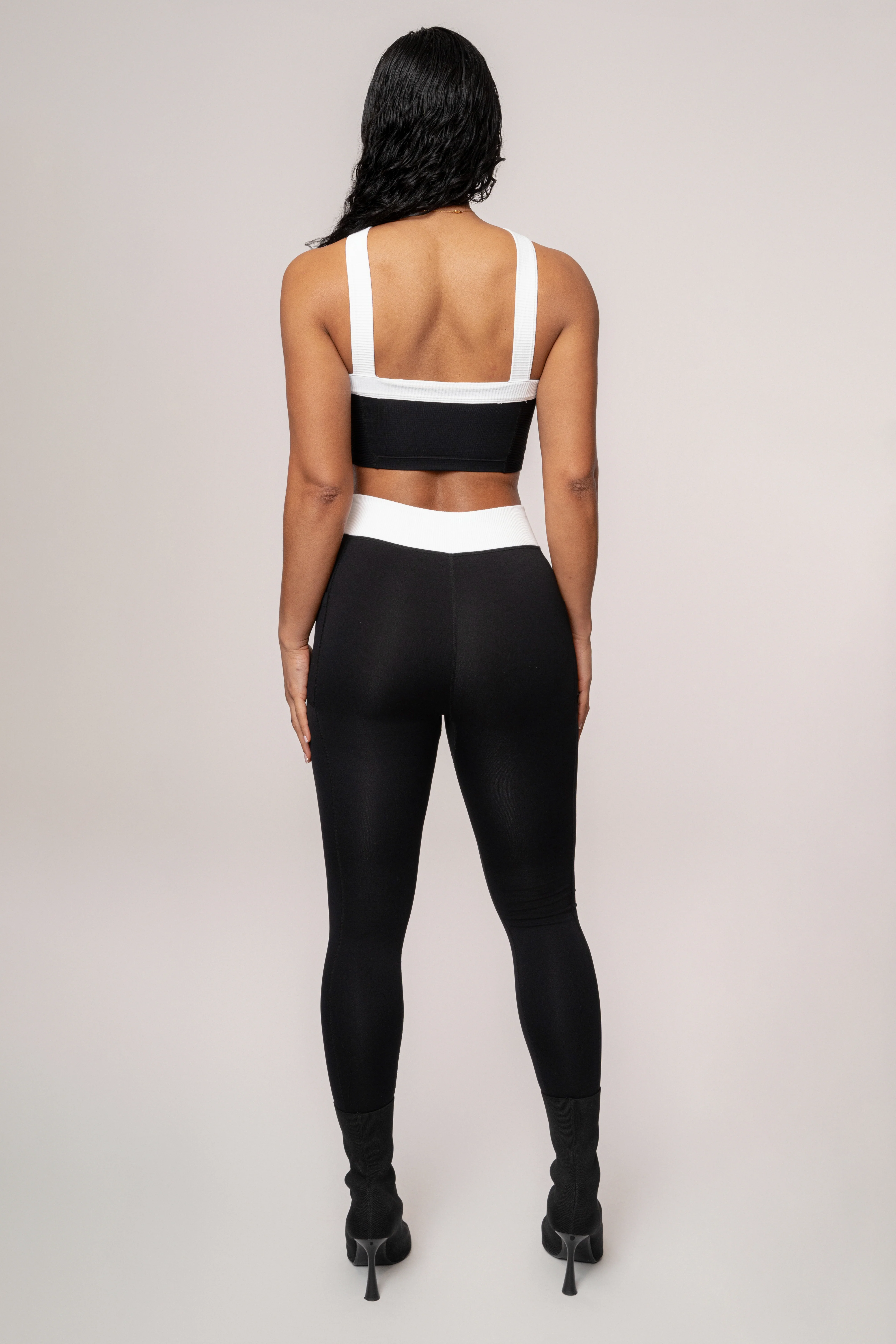 Black/White Ultimate Ribbed Halter Top - Image 14