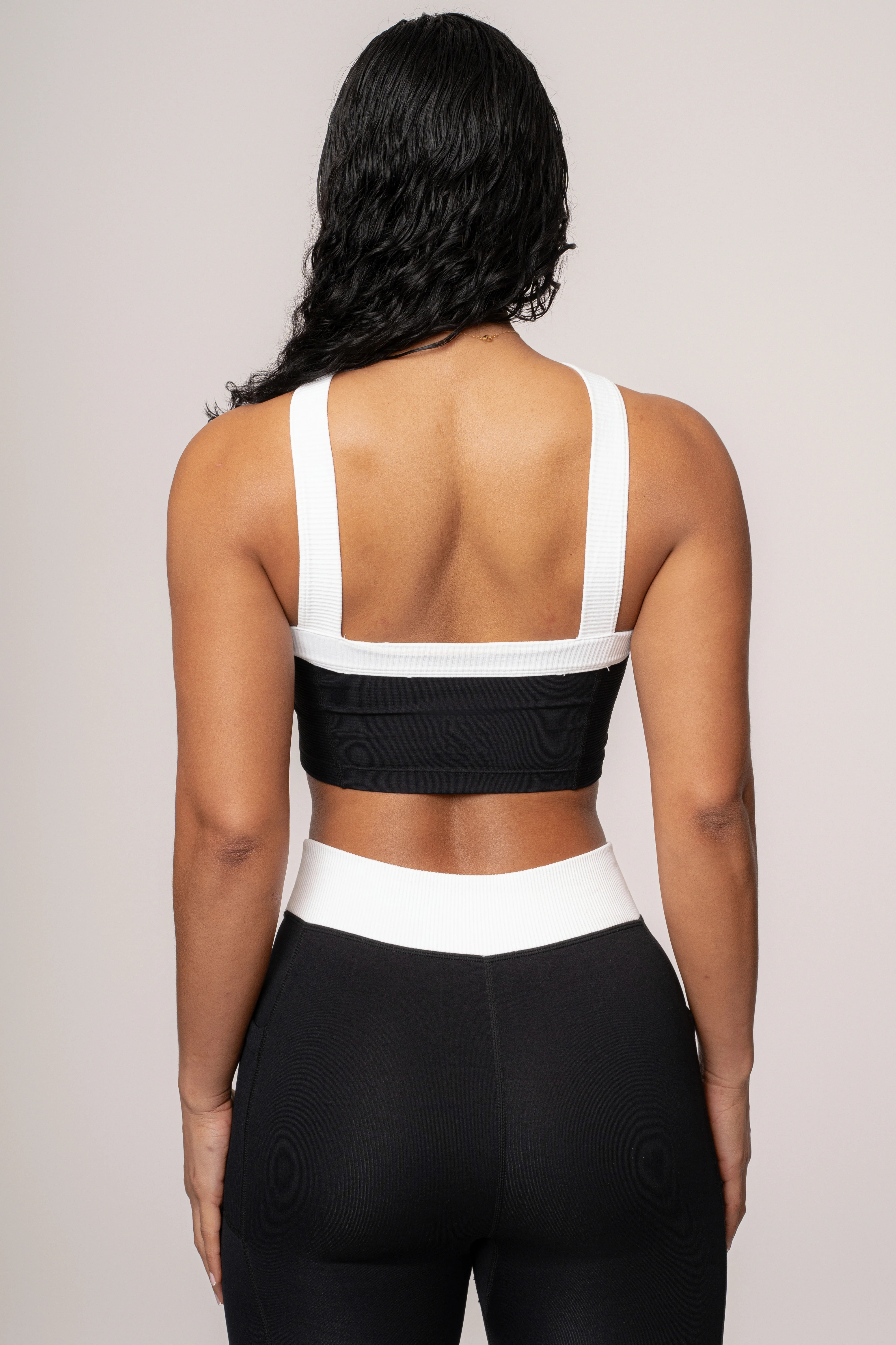 Black/White Ultimate Ribbed Halter Top - Image 15