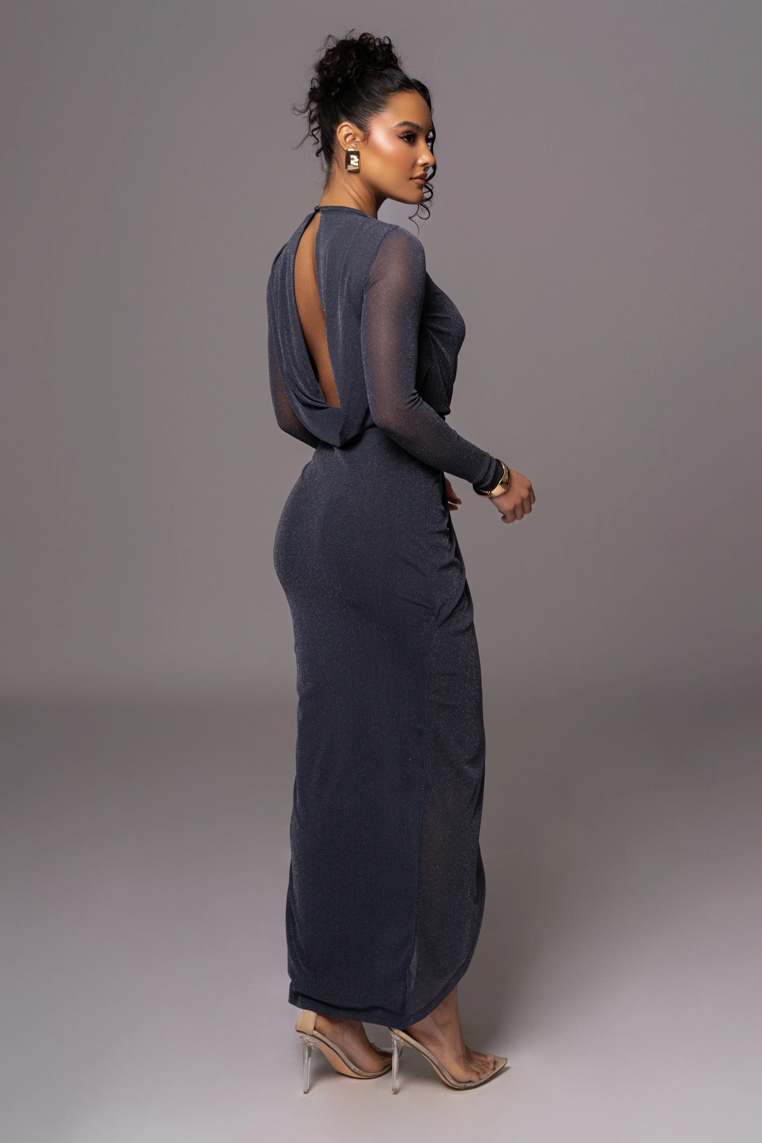Blue Araceli Gathered Maxi Dress - Image 9