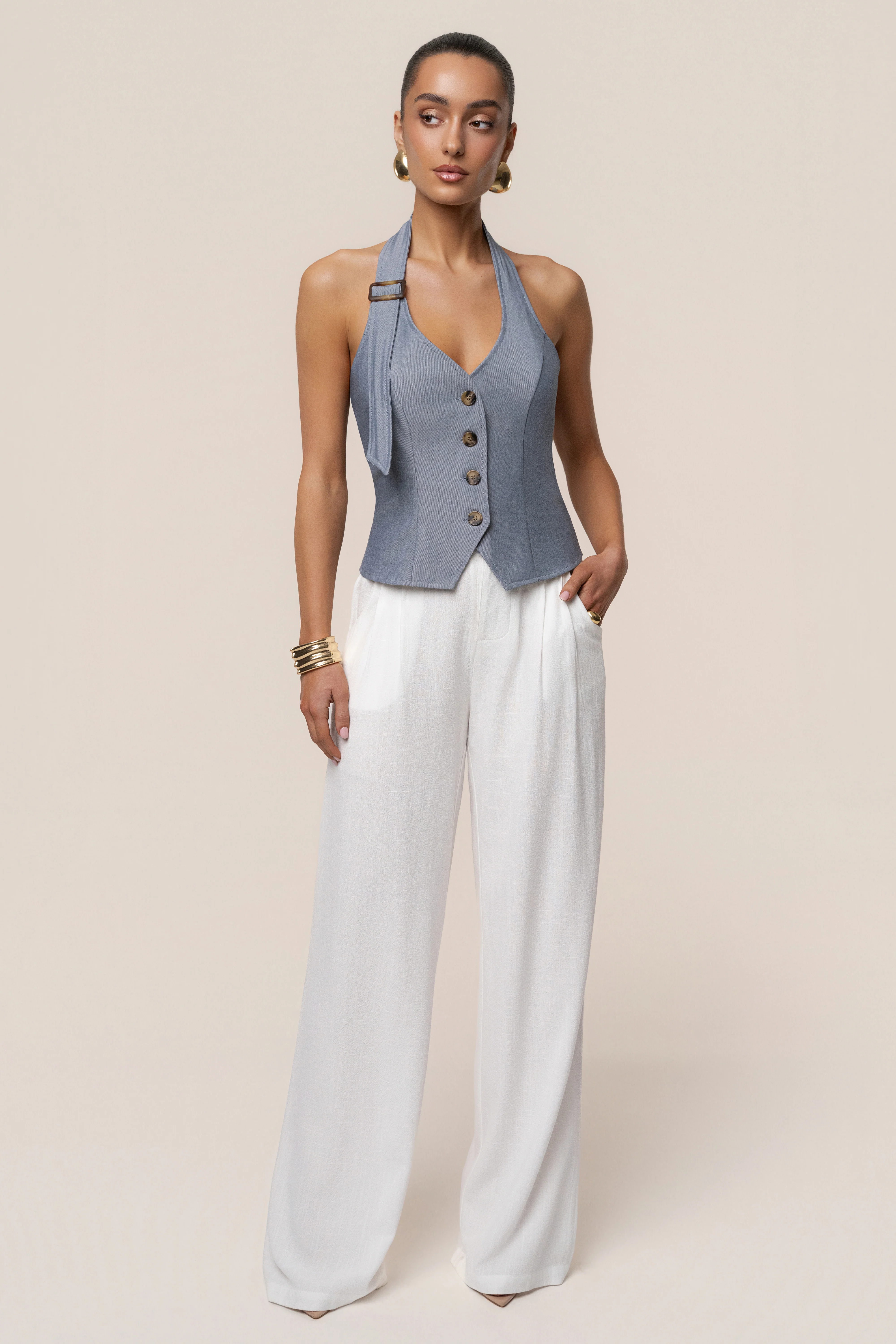 Blue Clean Slate Halter Vest - Image 2