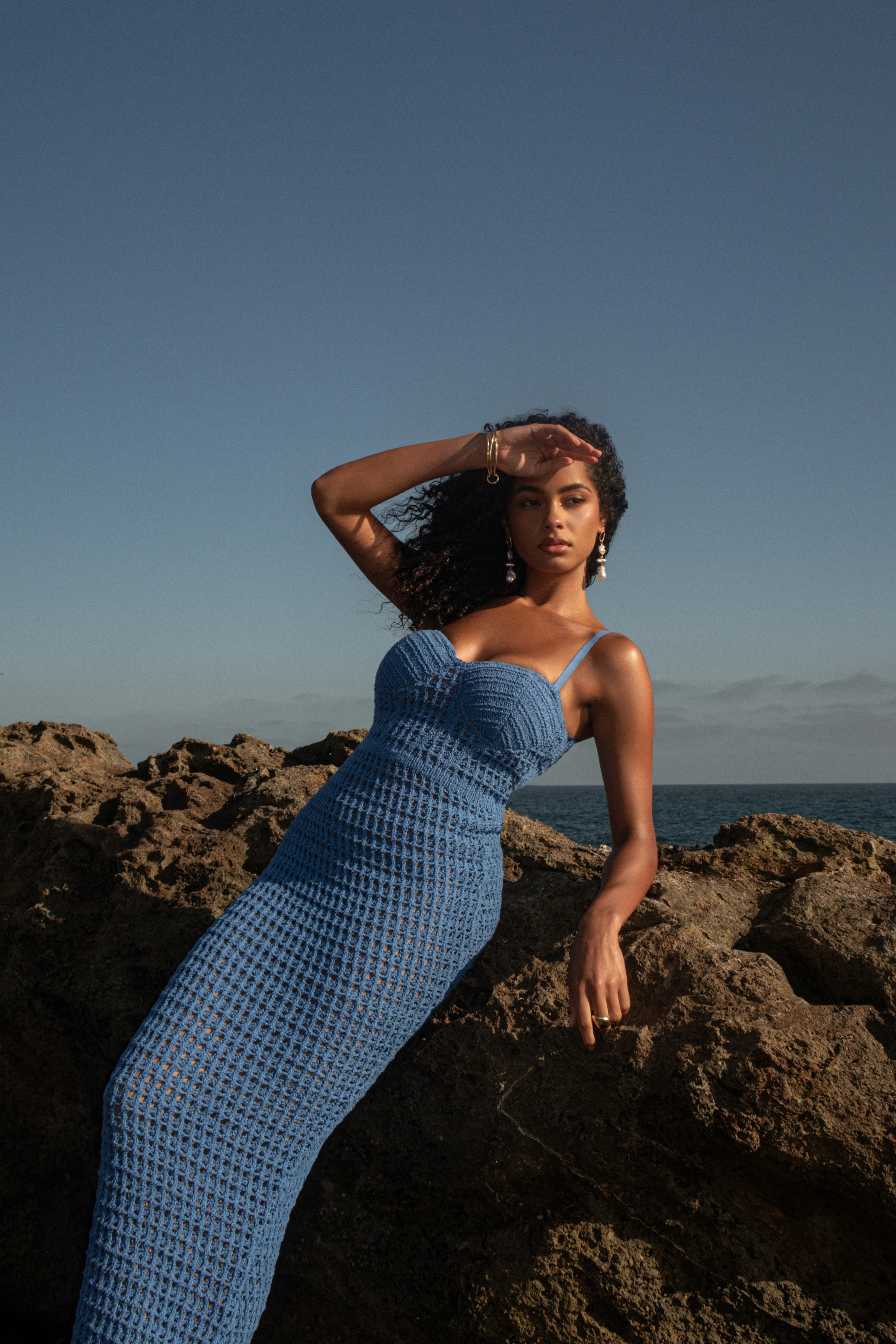 Blue Deep Sea Crochet Maxi Dress - Image 10