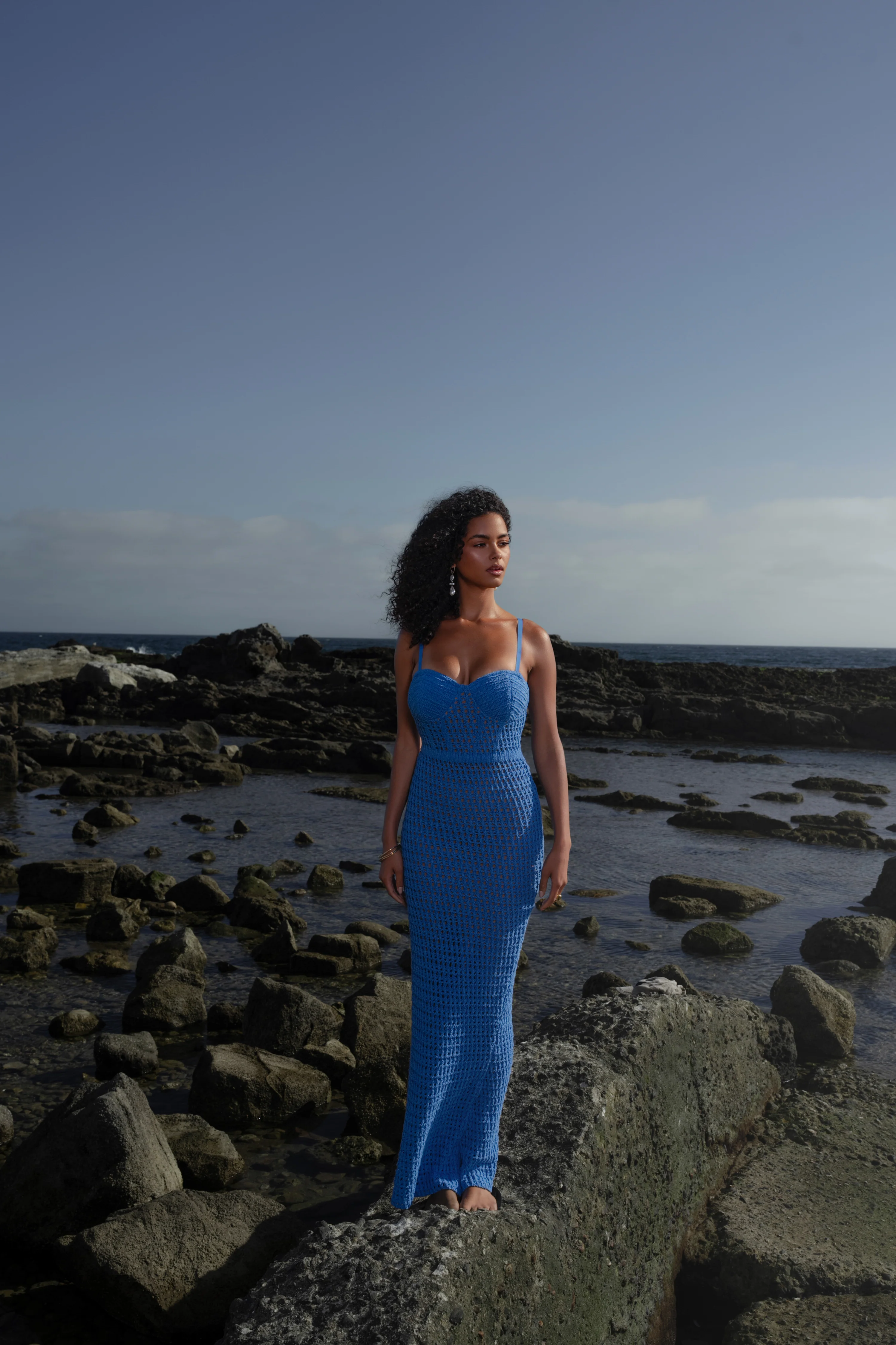 Blue Deep Sea Crochet Maxi Dress - Image 5