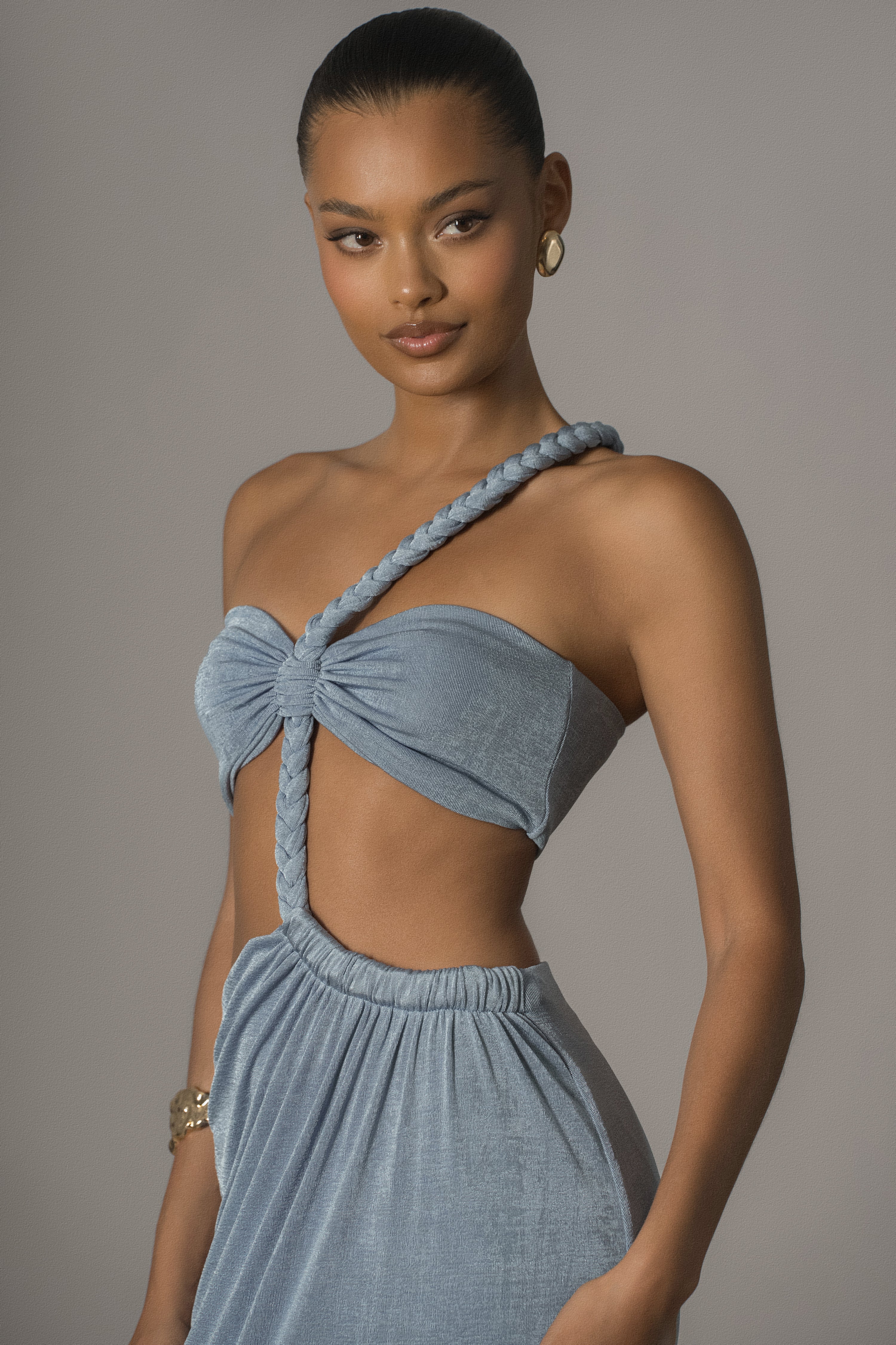 Blue Ema One Shoulder Maxi Dress - Image 6