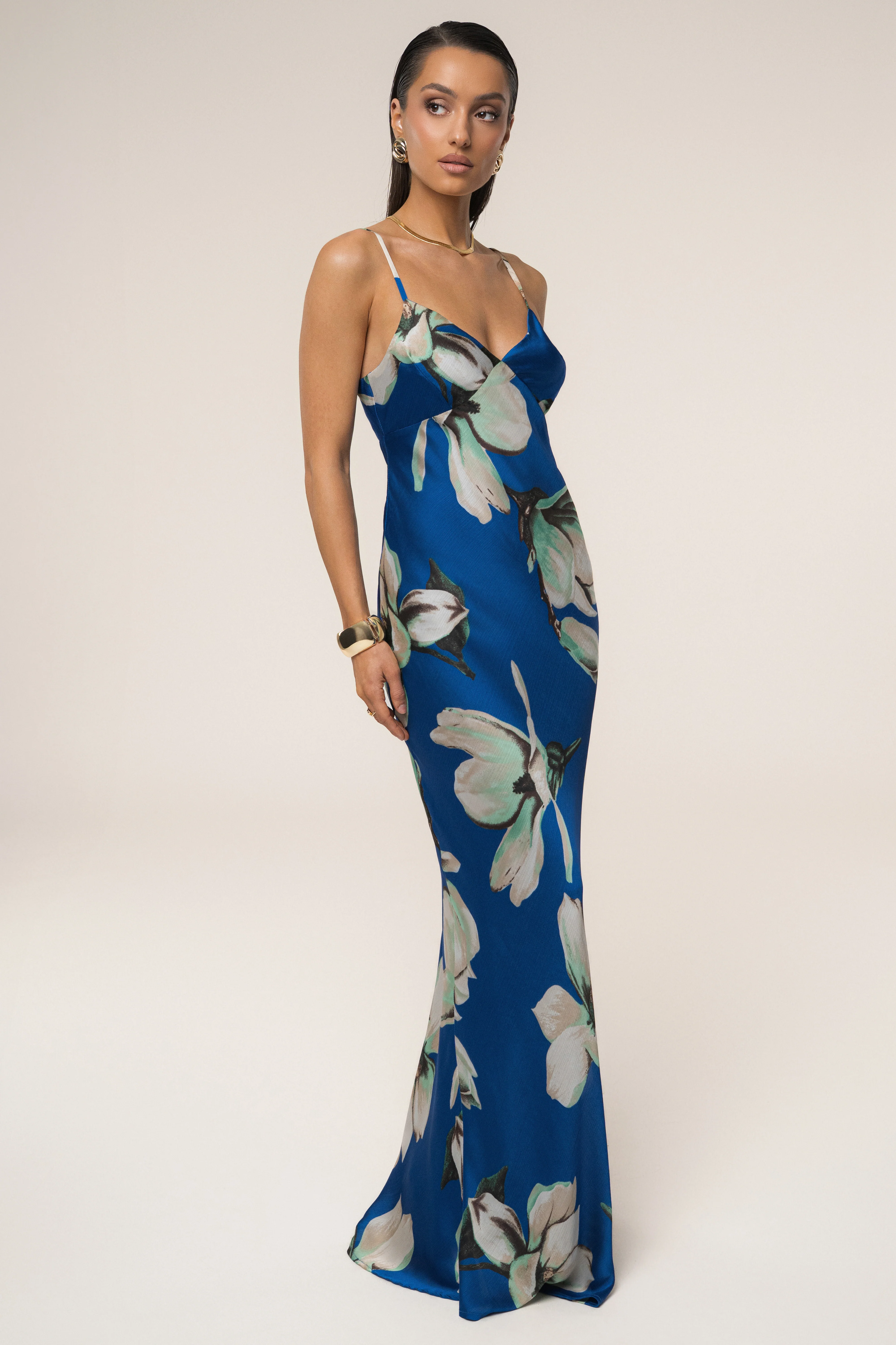 Blue Floral Azul Print Maxi Dress - Image 3