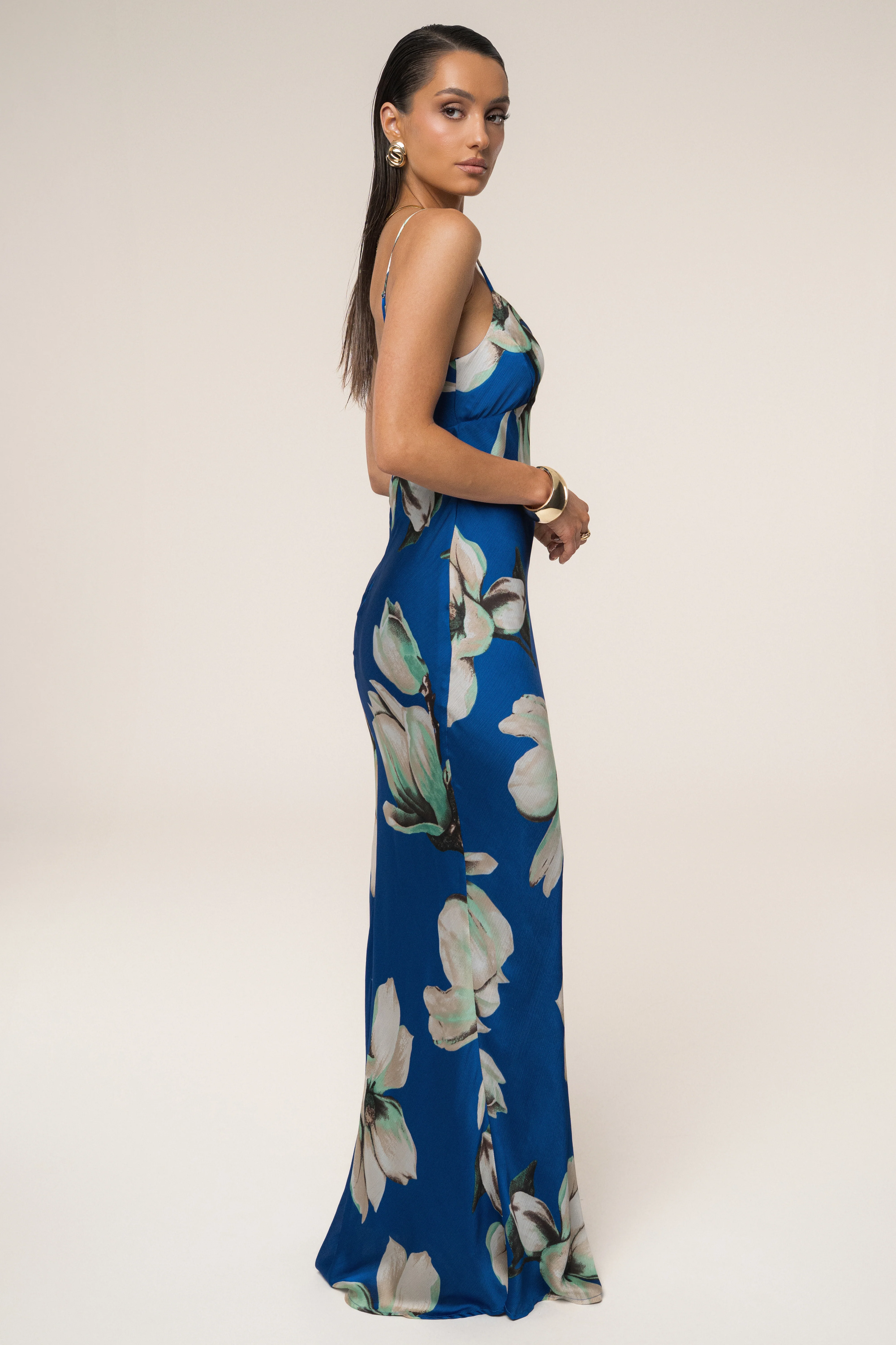 Blue Floral Azul Print Maxi Dress - Image 5