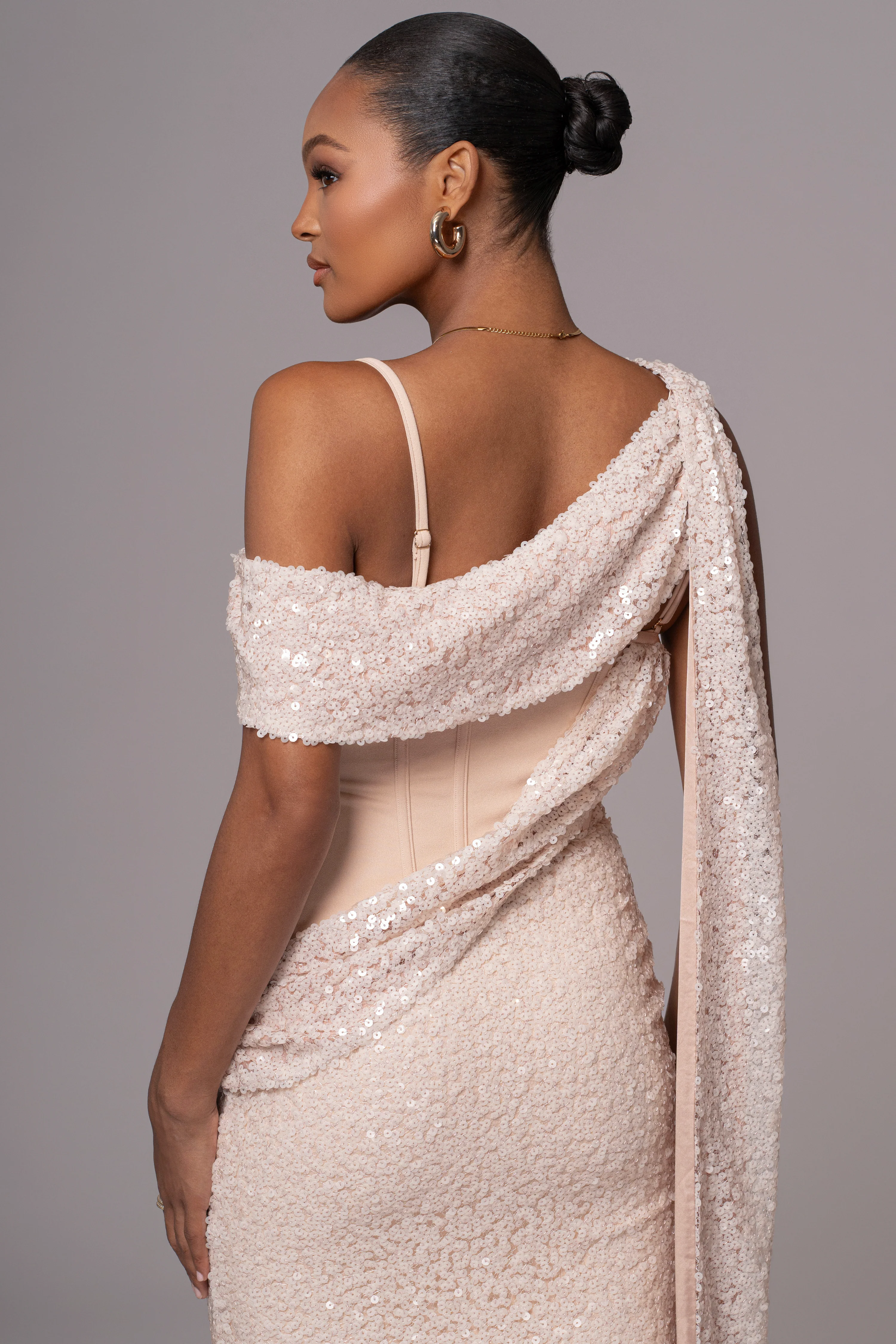 Blush Amani Draped Sequin Maxi Dress - Image 6