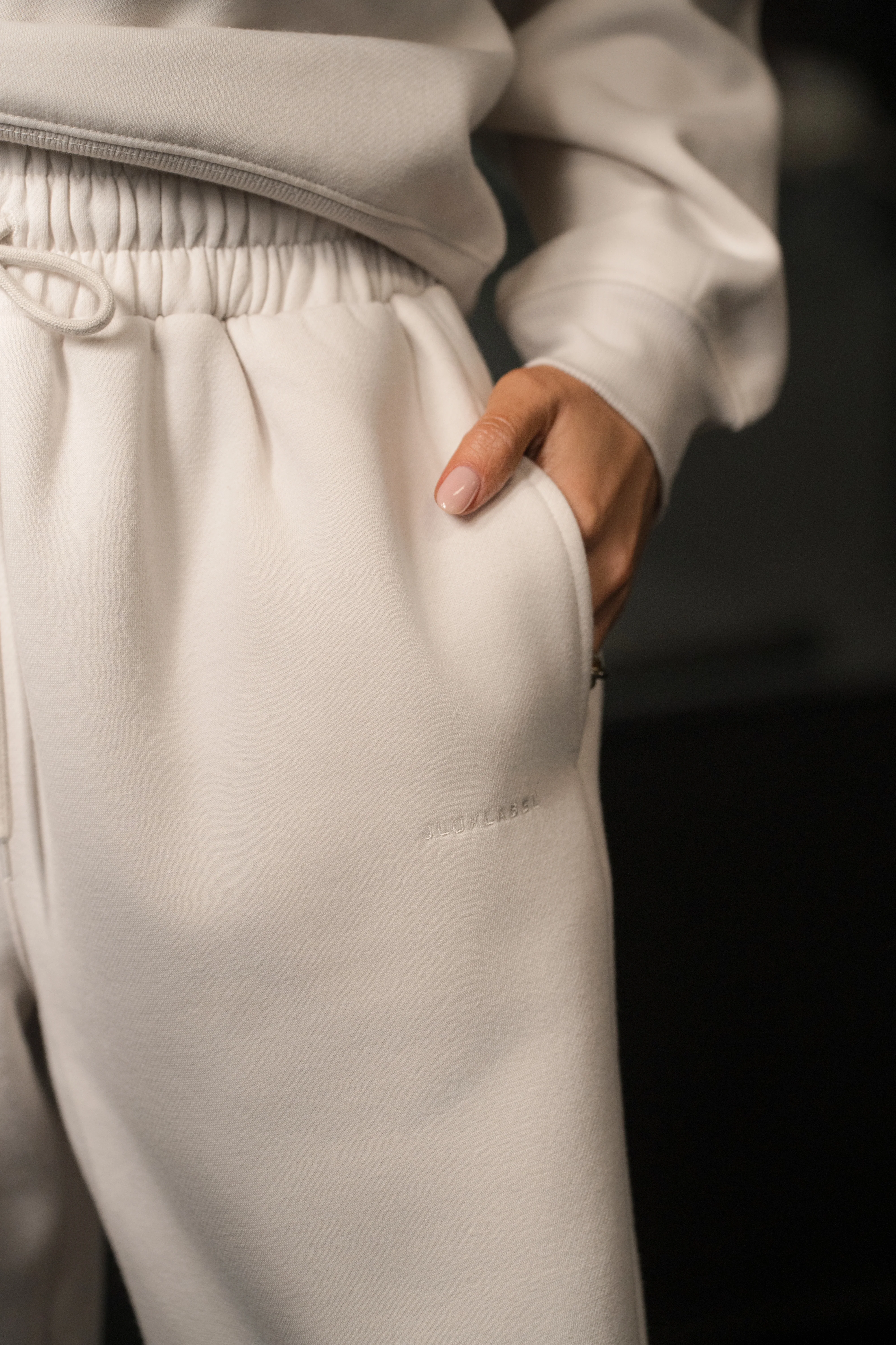 Bone JLUXLABEL Logo Fleece Pants - Image 11