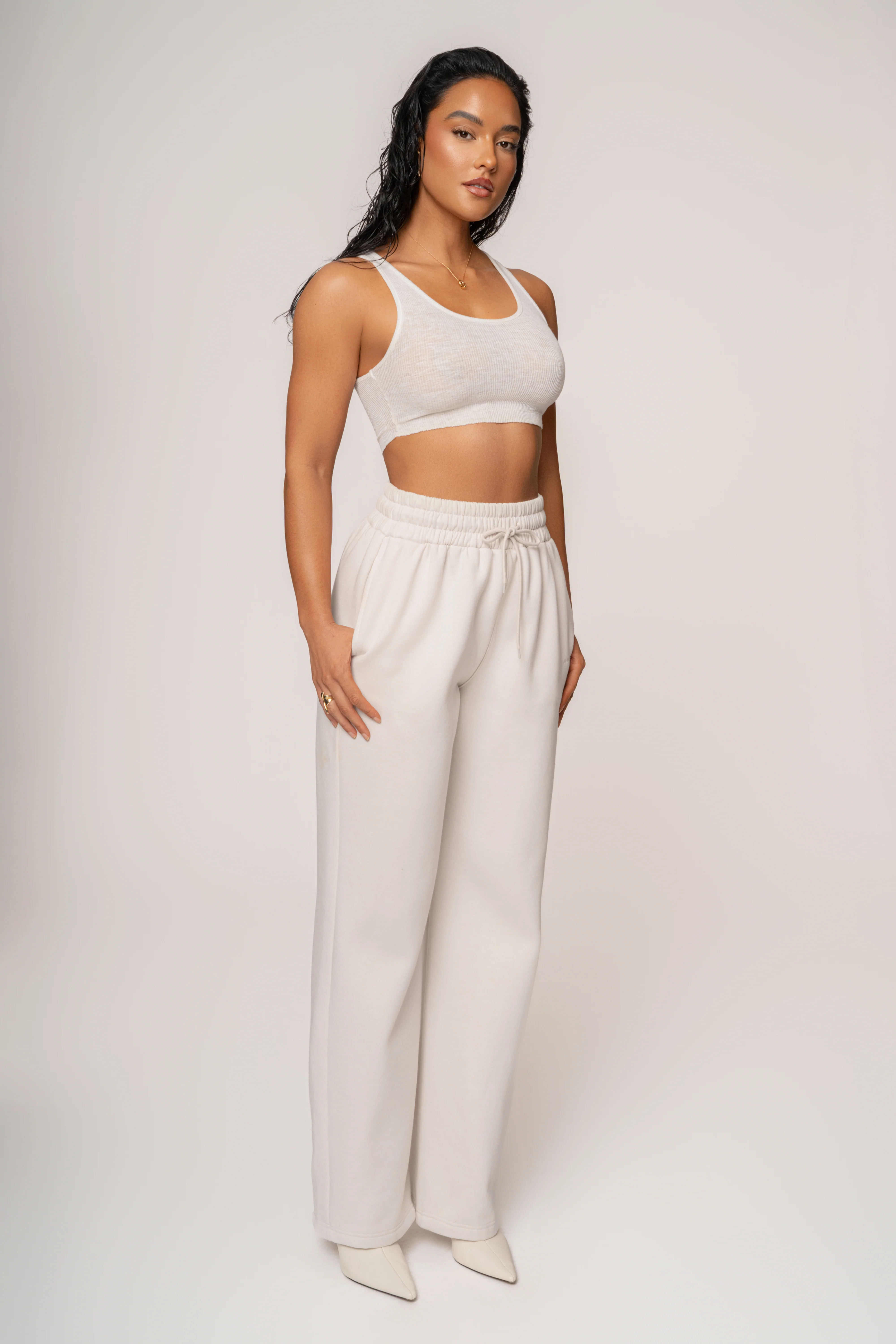 Bone JLUXLABEL Logo Fleece Pants - Image 14