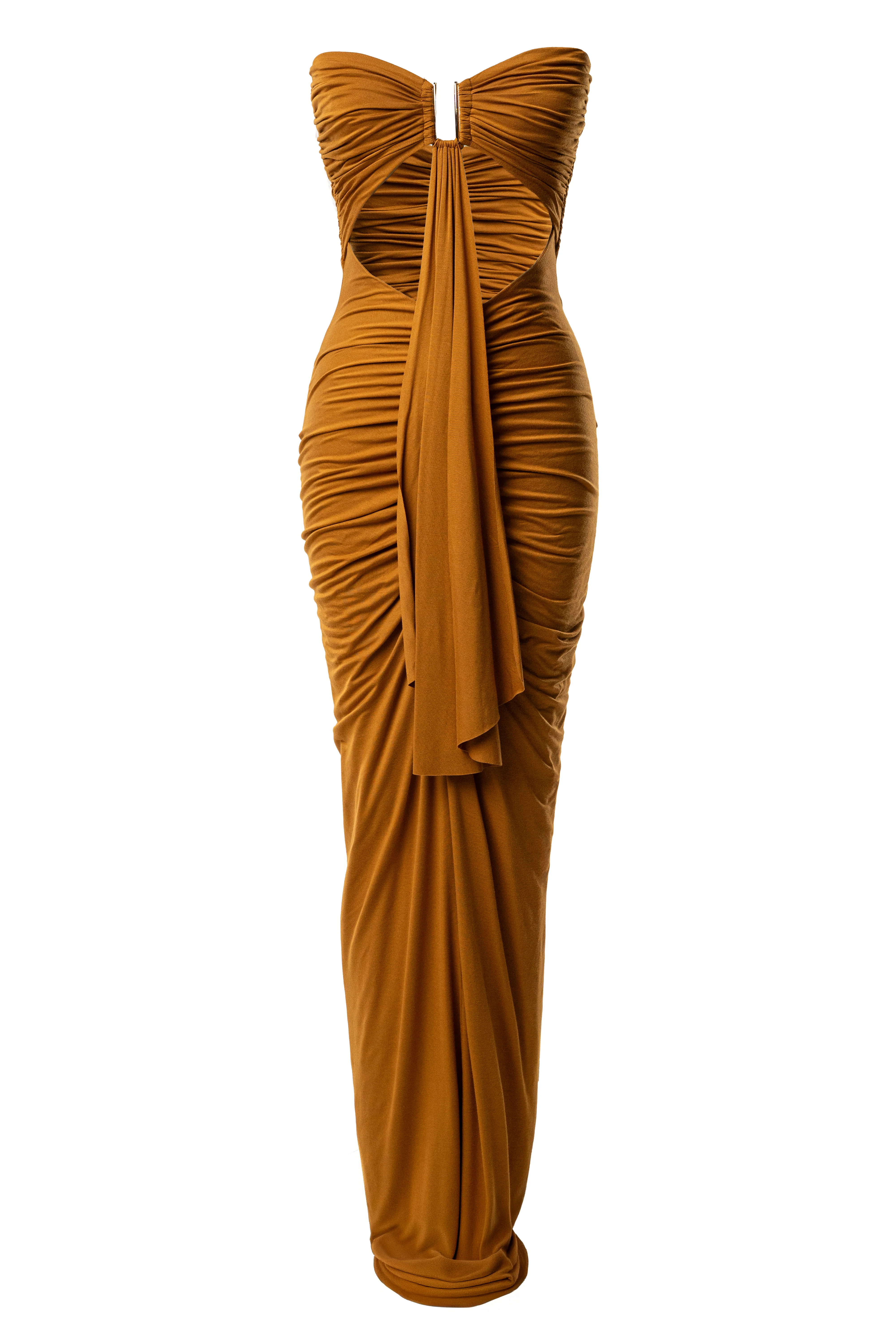Bronze Atlantis Drape Maxi Dress - Image 3