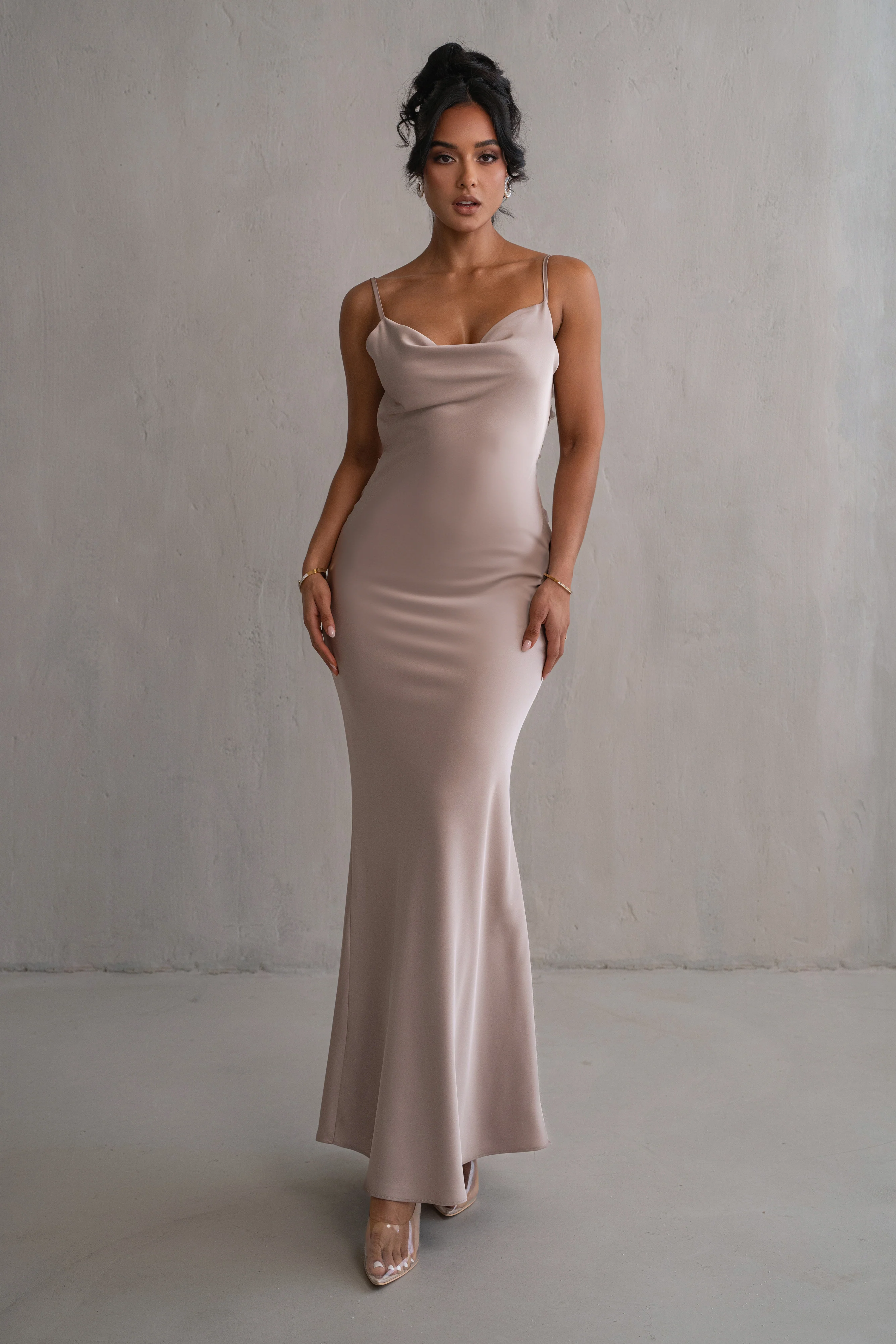 Bronze Down The Aisle Satin Gown - Image 3