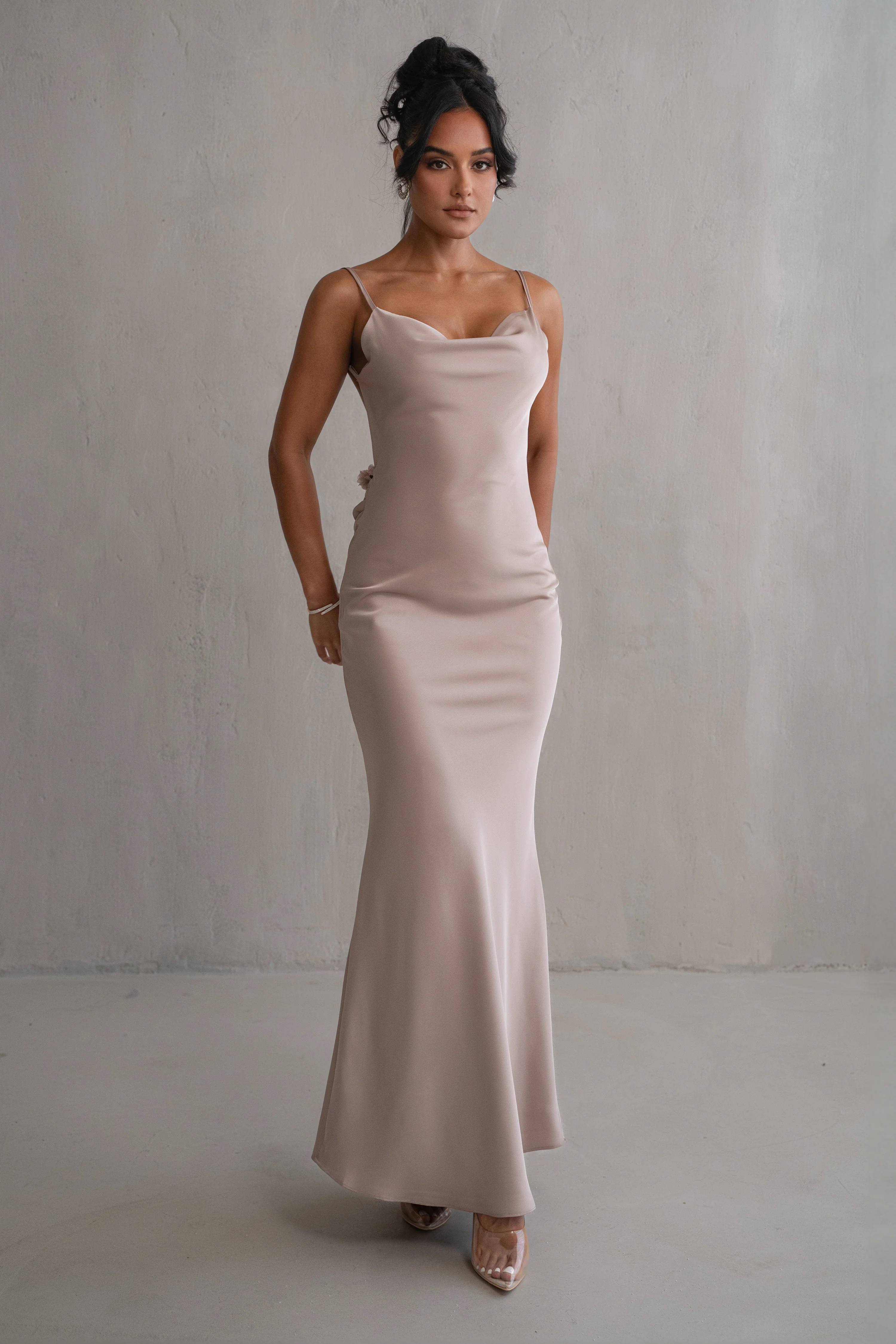 Bronze Down The Aisle Satin Gown - Image 5