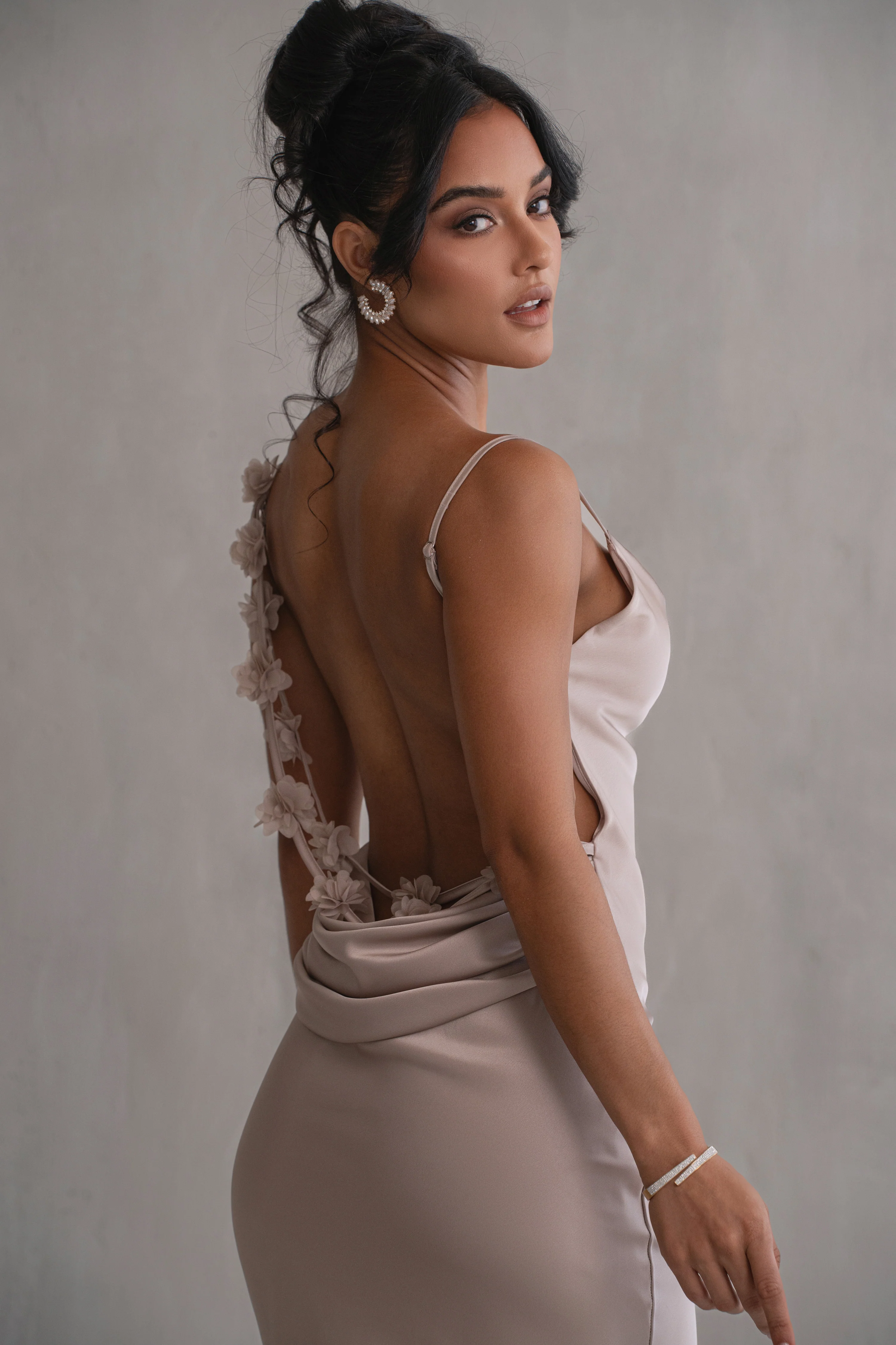 Bronze Down The Aisle Satin Gown - Image 6