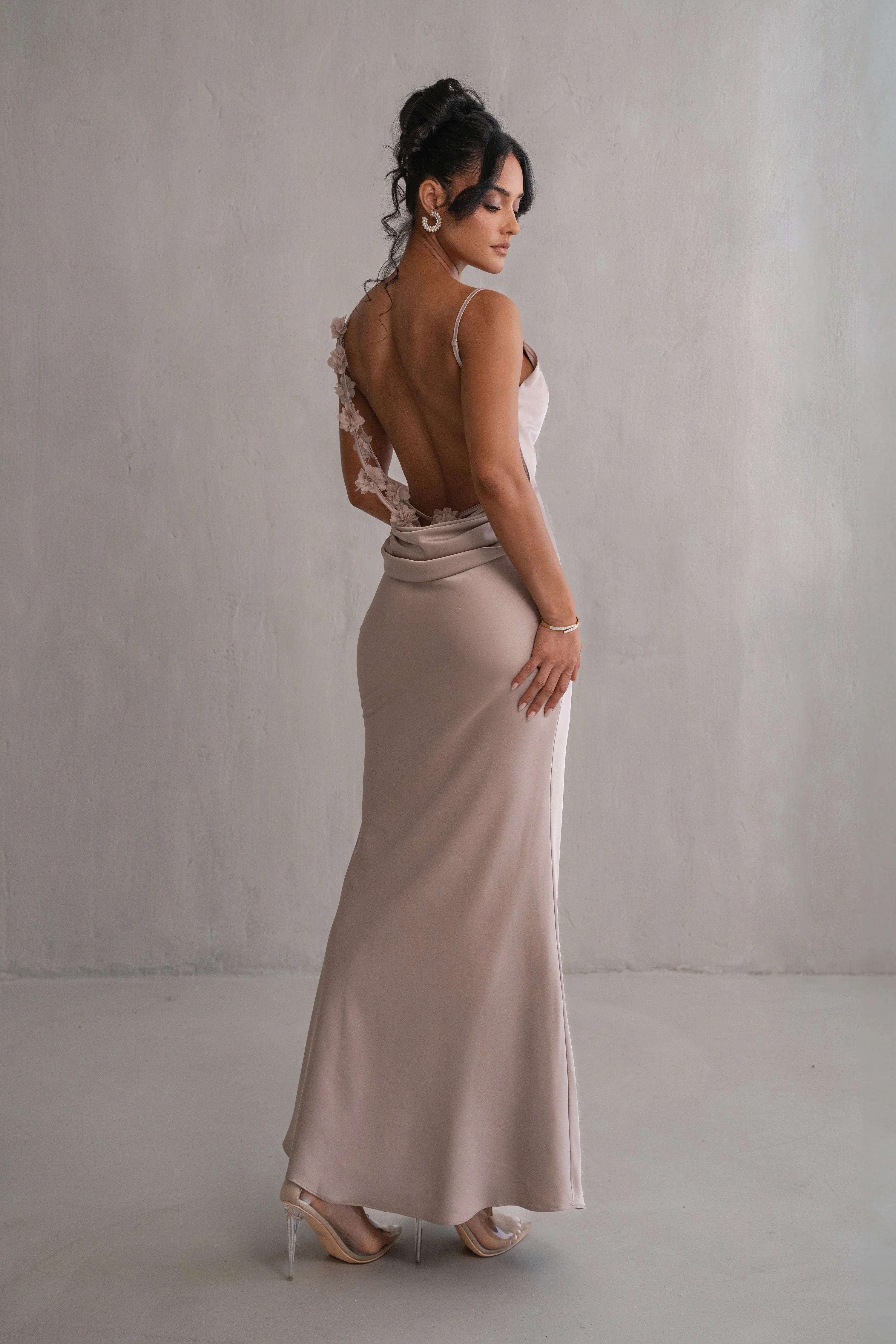 Bronze Down The Aisle Satin Gown - Image 7