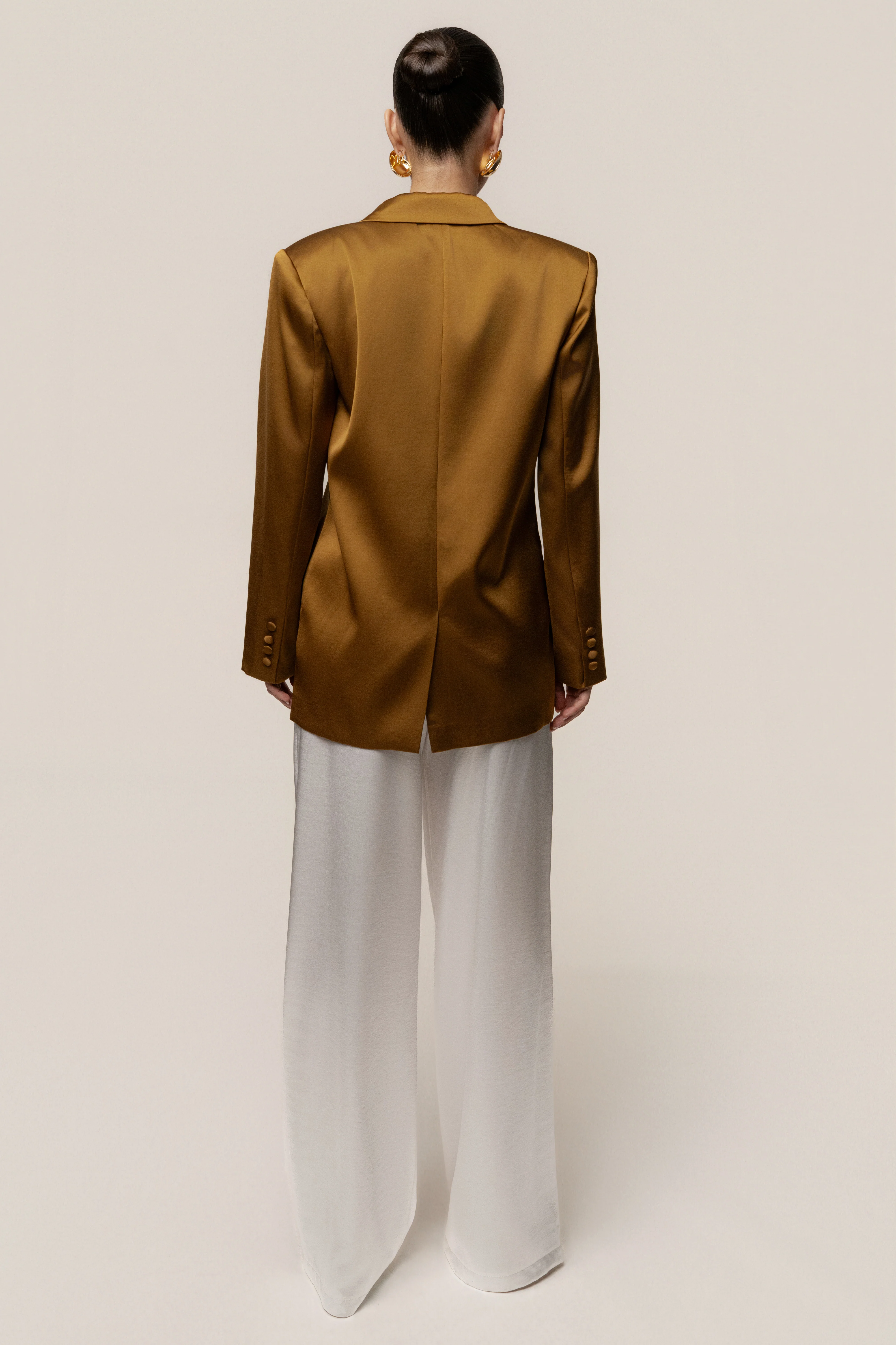 Bronze Lara Oversize Satin Blazer - Image 11