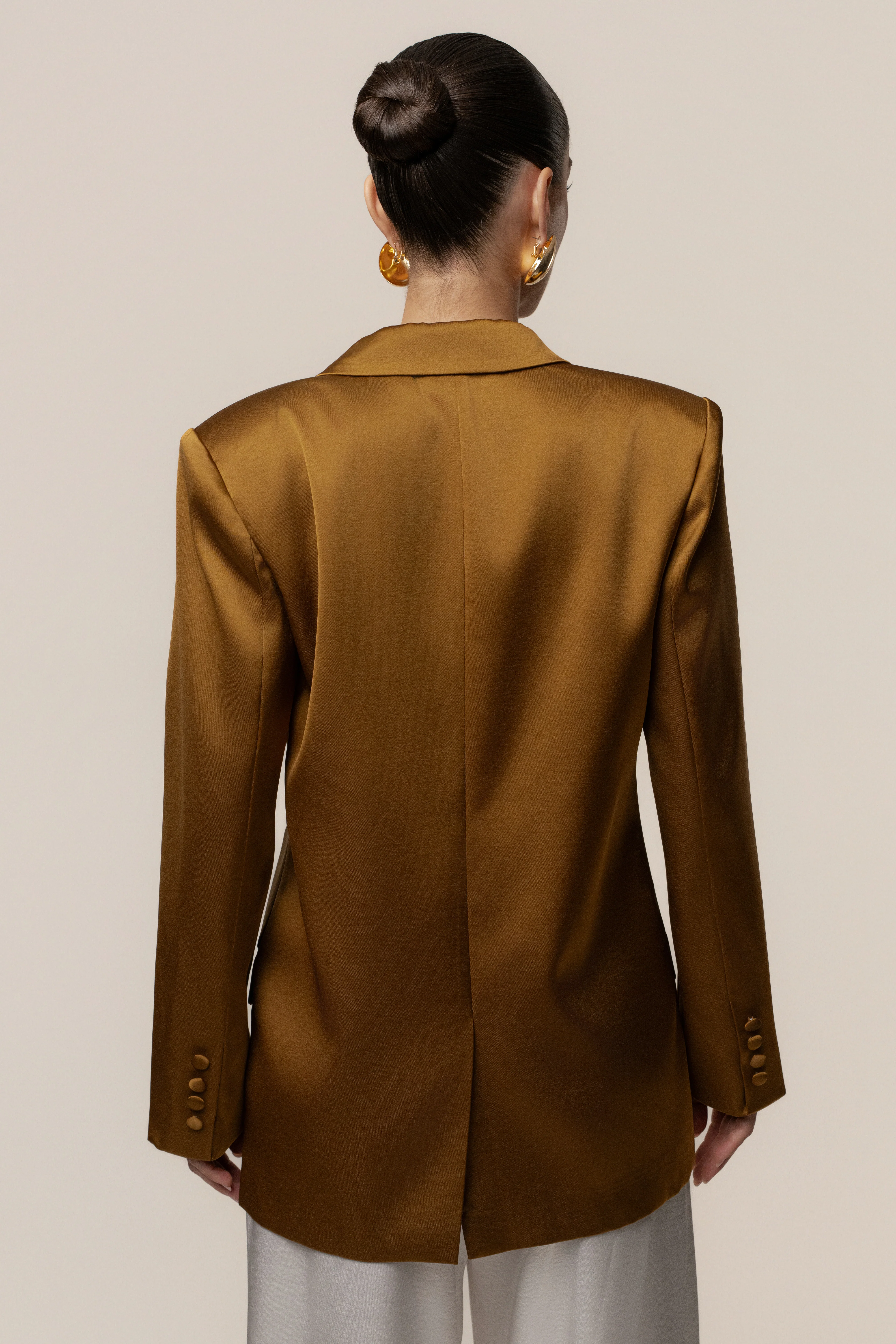 Bronze Lara Oversize Satin Blazer - Image 6