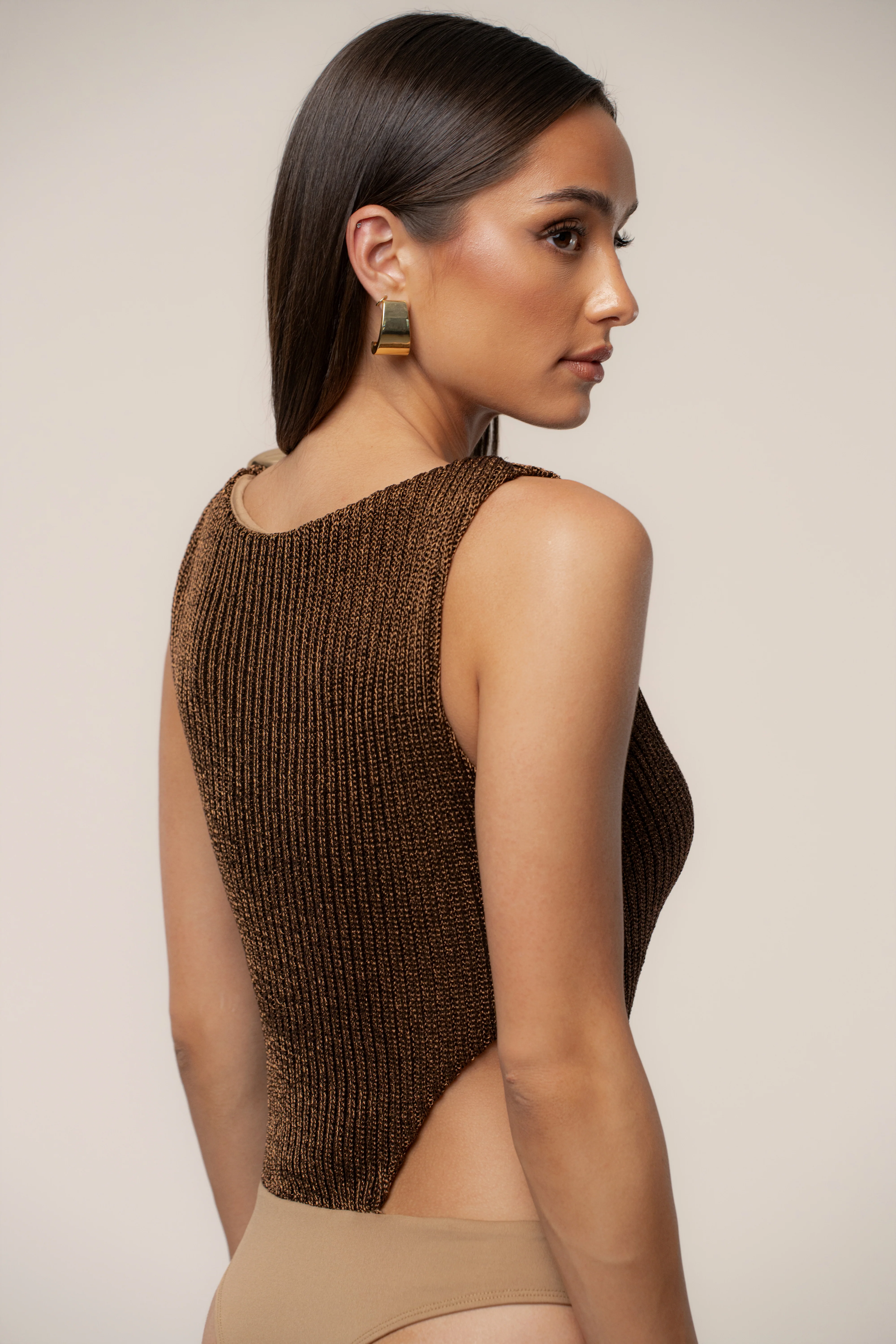 Bronze Luminous Metallic Bodysuit - Image 8