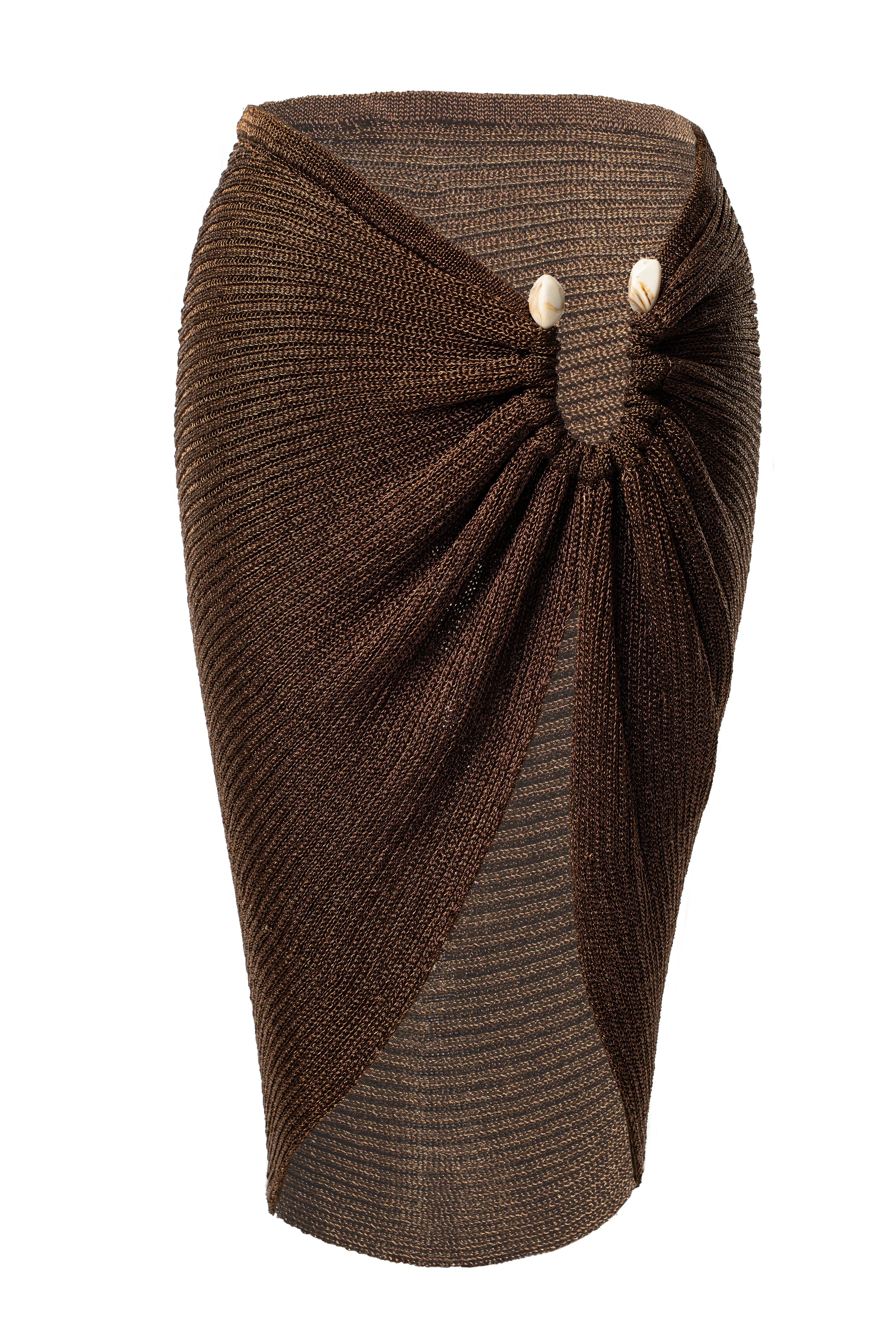 Bronze Luminous Metallic Skirt - Image 3