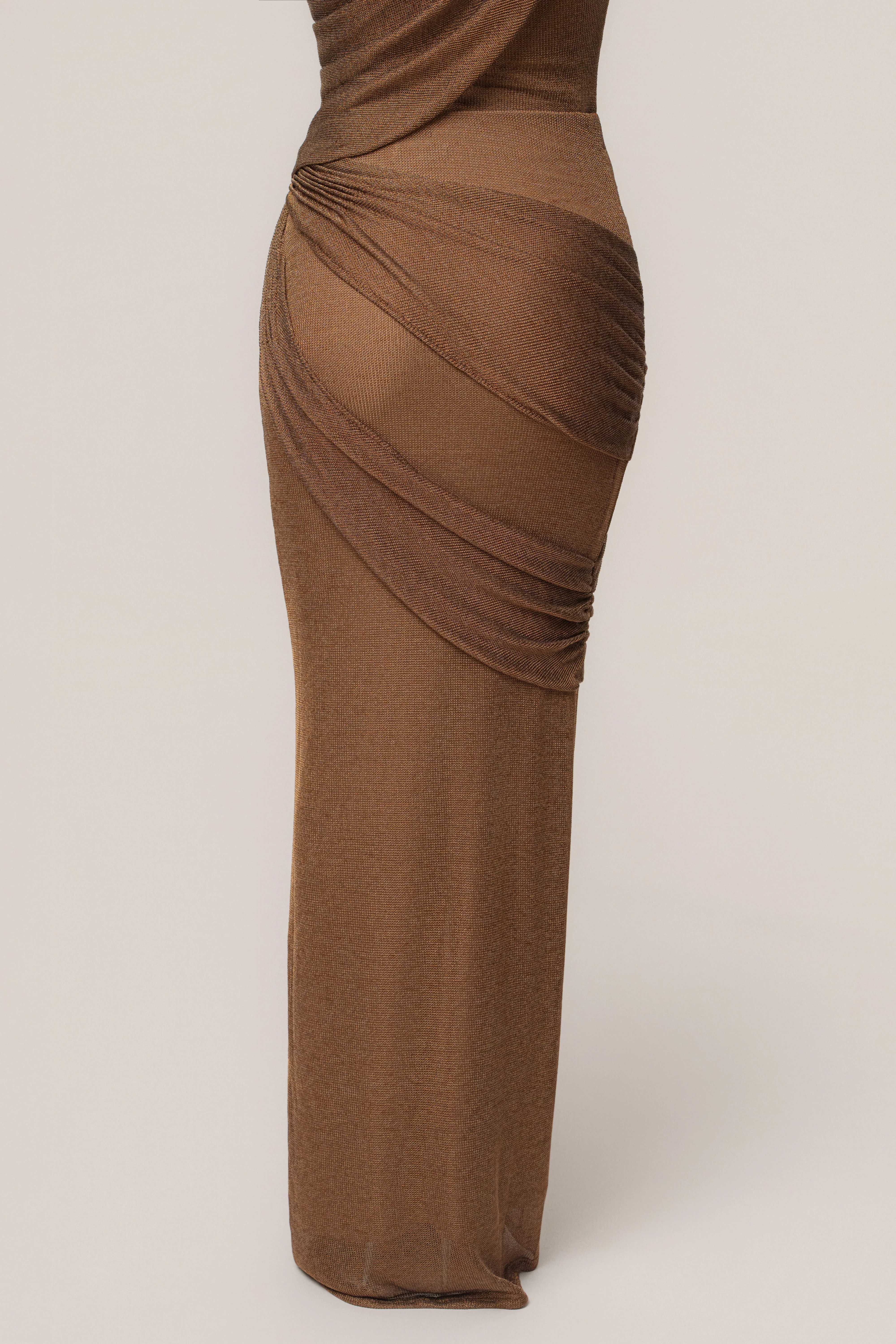 Bronze Opulent Metallic Maxi Skirt - Image 11