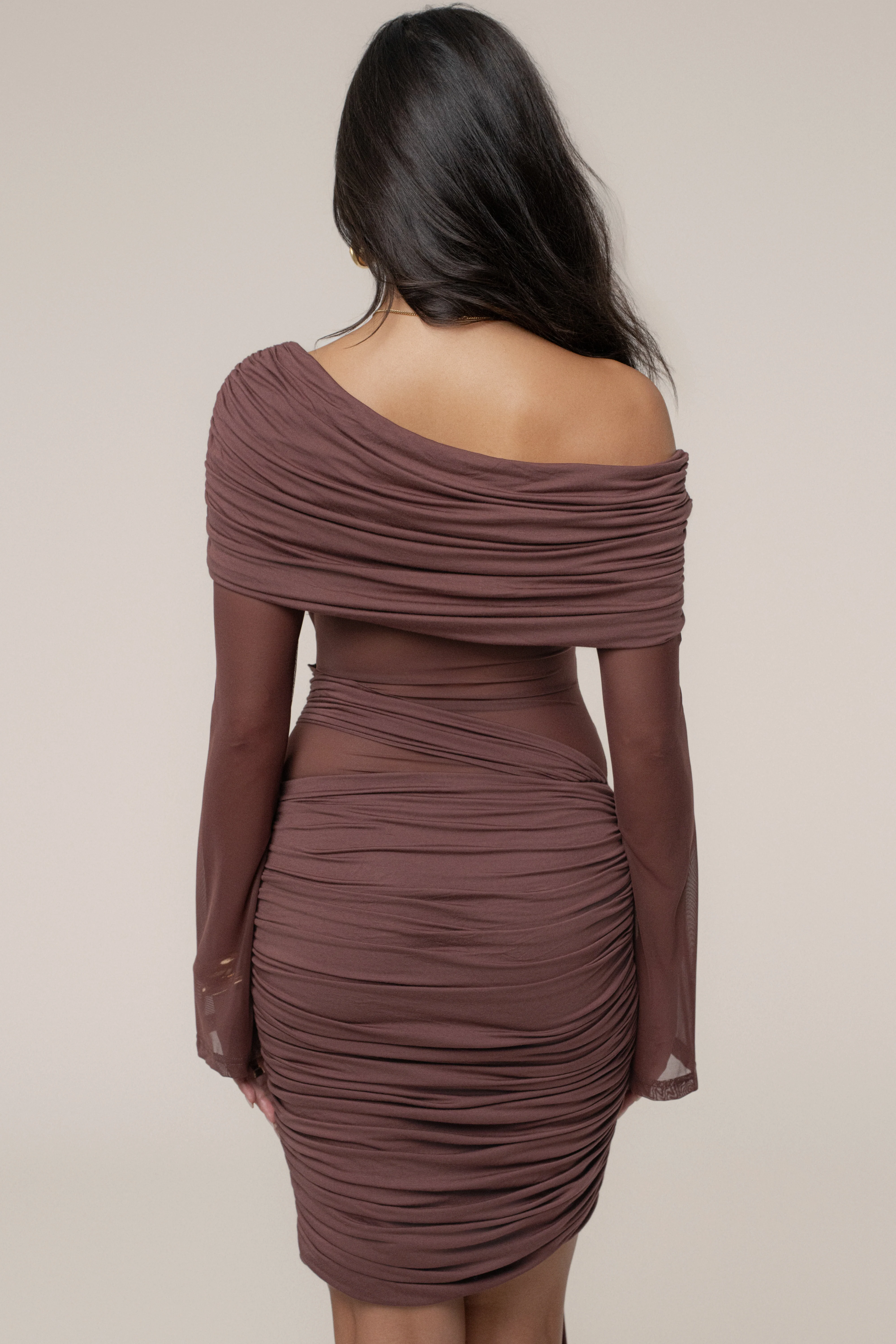 Brown After Hours Drape Dress - Image 5